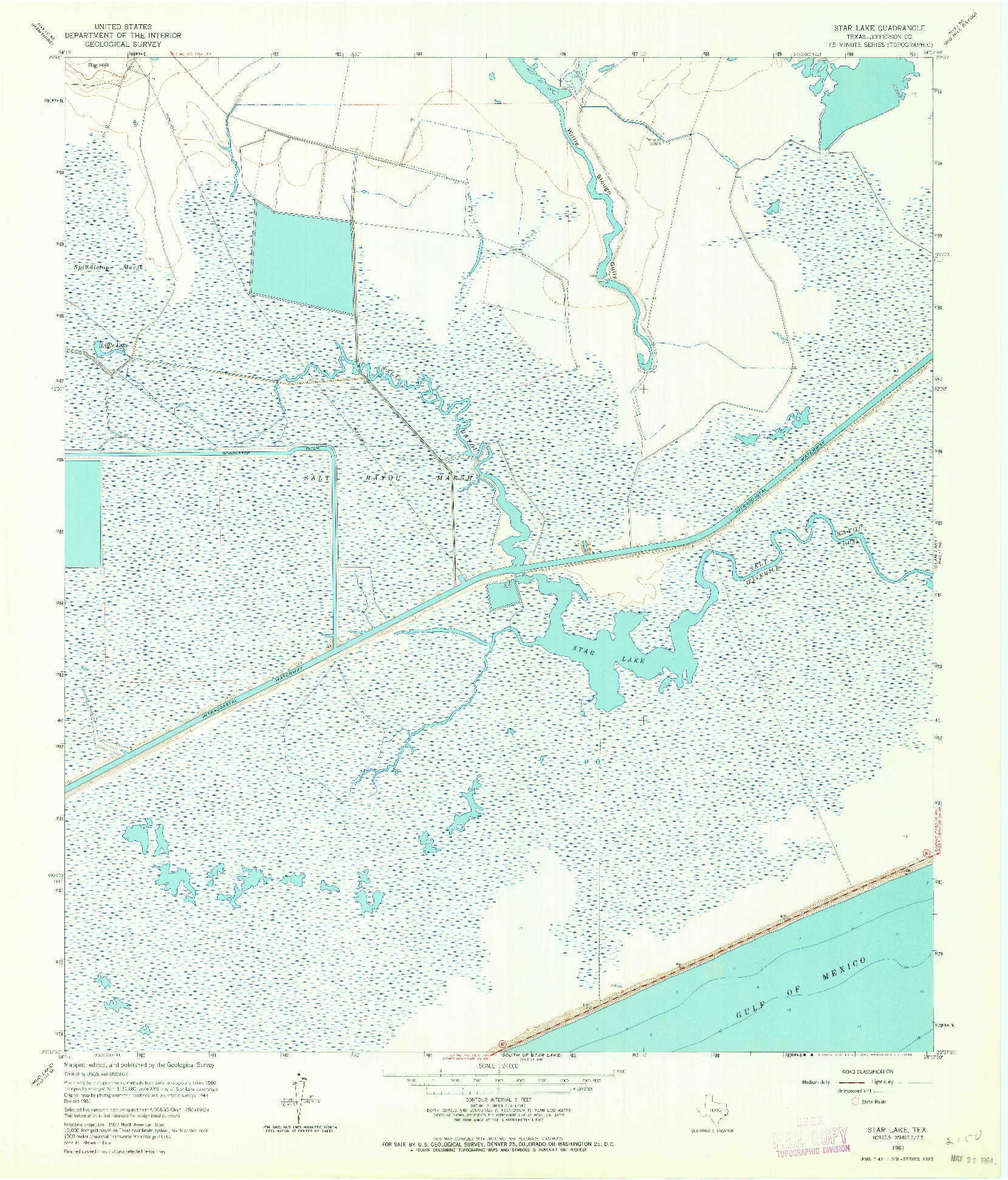 USGS 1:24000-SCALE QUADRANGLE FOR STAR LAKE, TX 1961