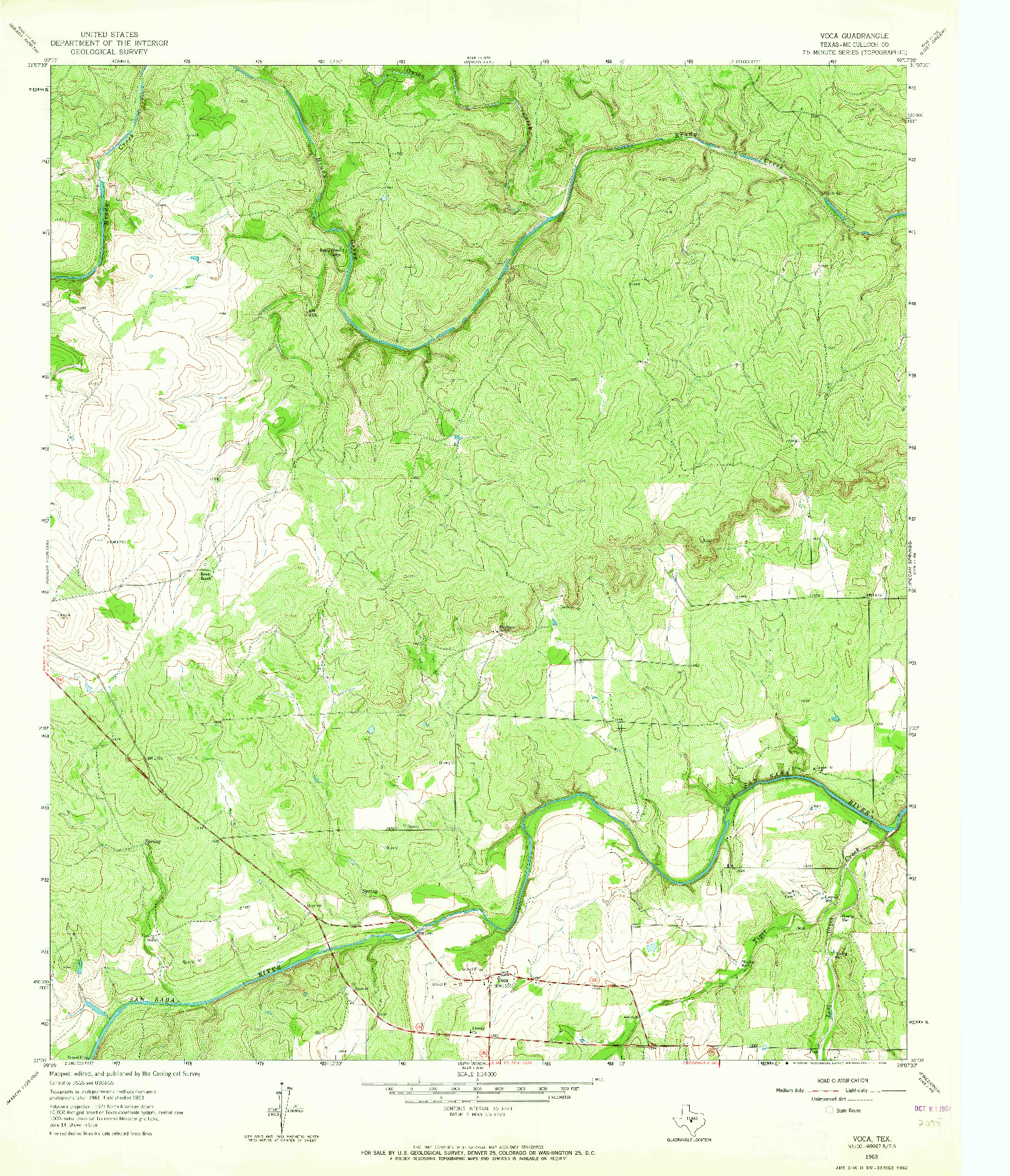 USGS 1:24000-SCALE QUADRANGLE FOR VOCA, TX 1963