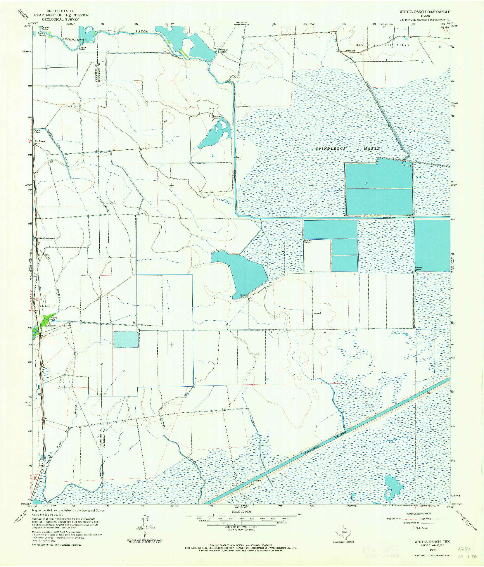 USGS 1:24000-SCALE QUADRANGLE FOR WHITES RANCH, TX 1962