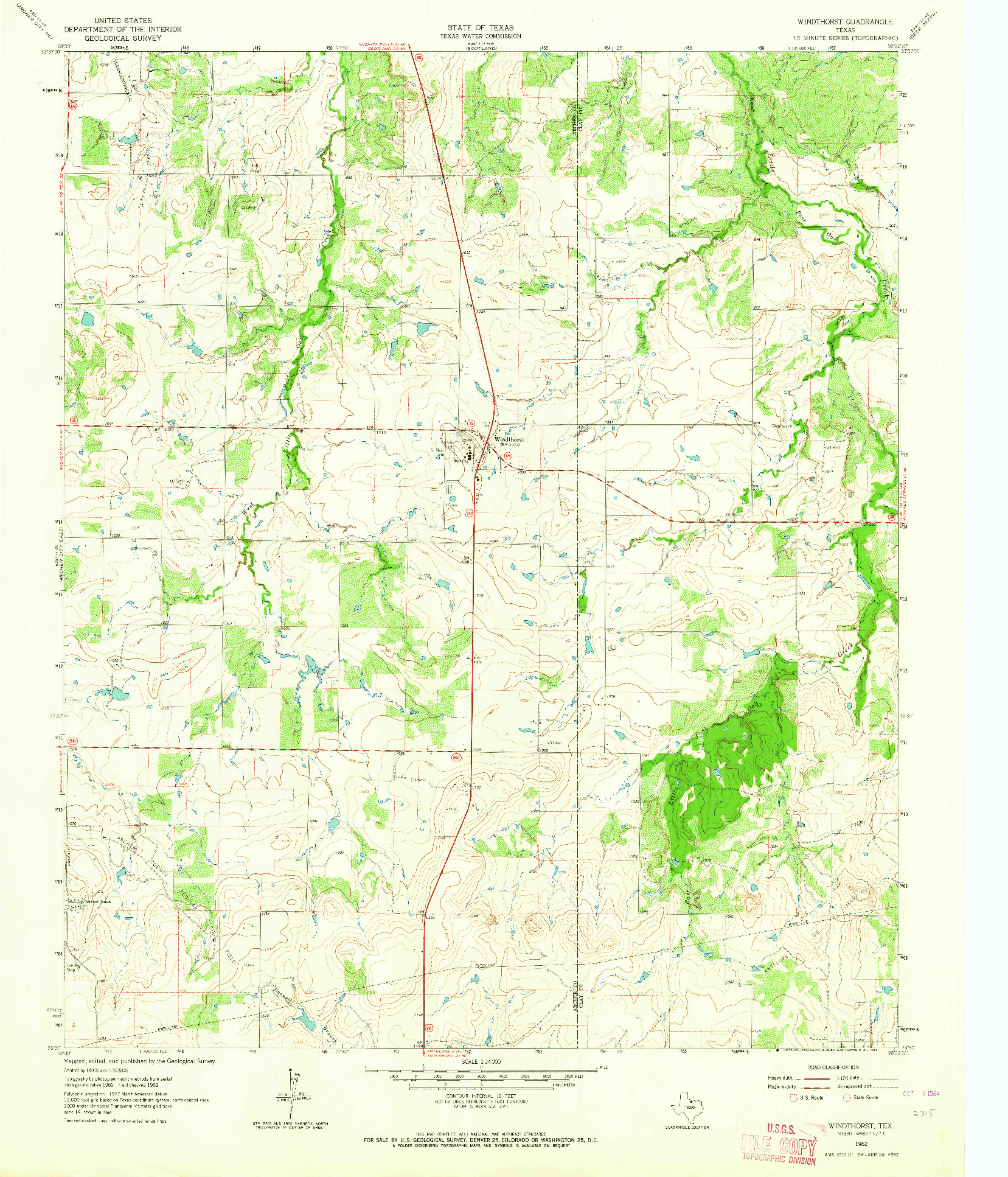 USGS 1:24000-SCALE QUADRANGLE FOR WINDTHORST, TX 1962