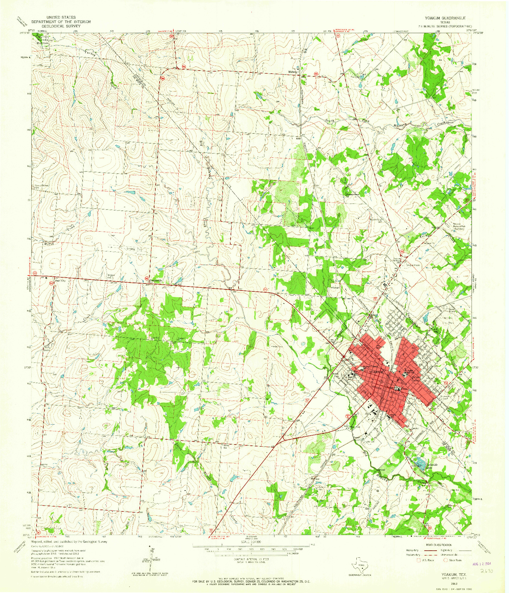 USGS 1:24000-SCALE QUADRANGLE FOR YOAKUM, TX 1963