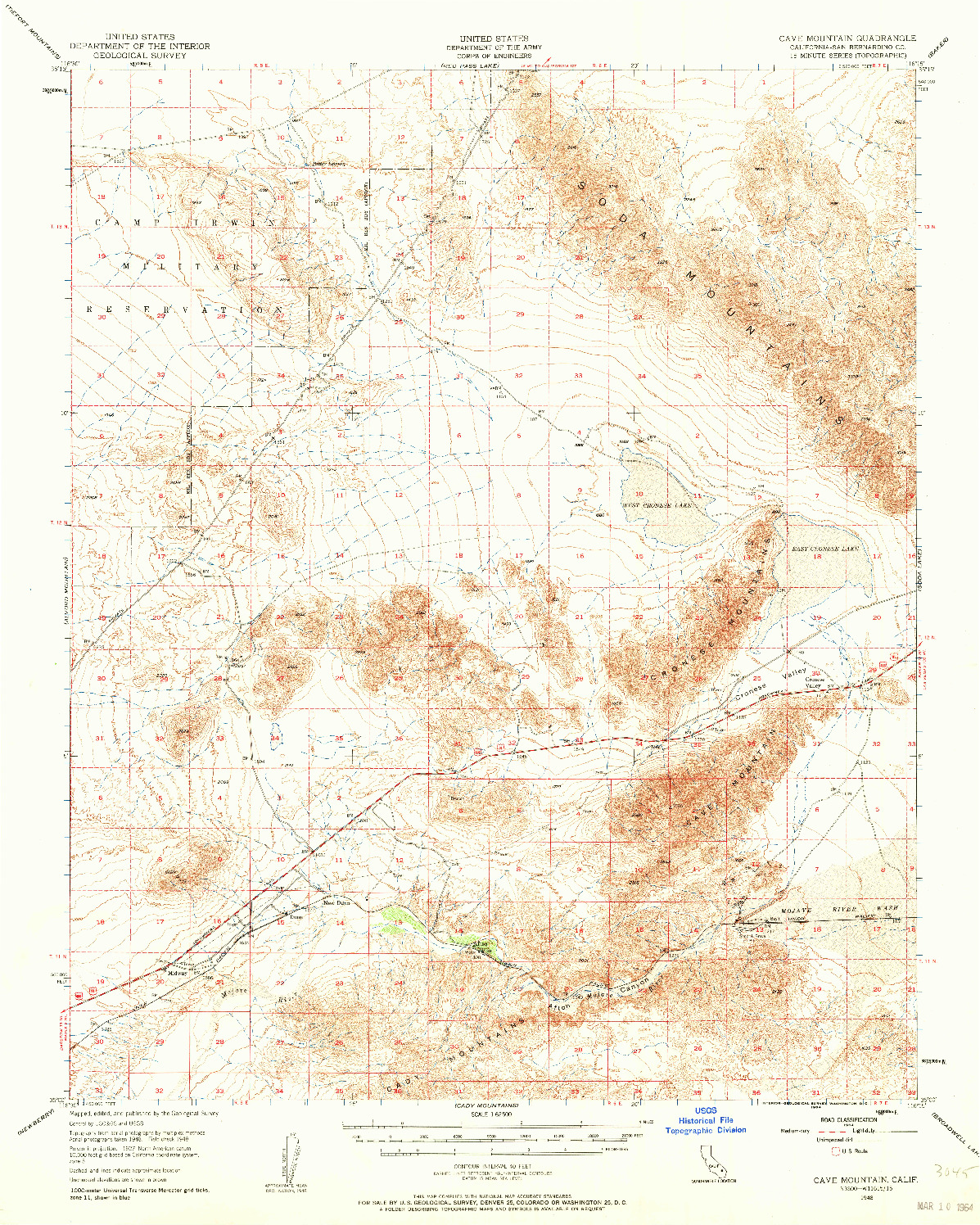 USGS 1:62500-SCALE QUADRANGLE FOR CAVE MOUNTAIN, CA 1948