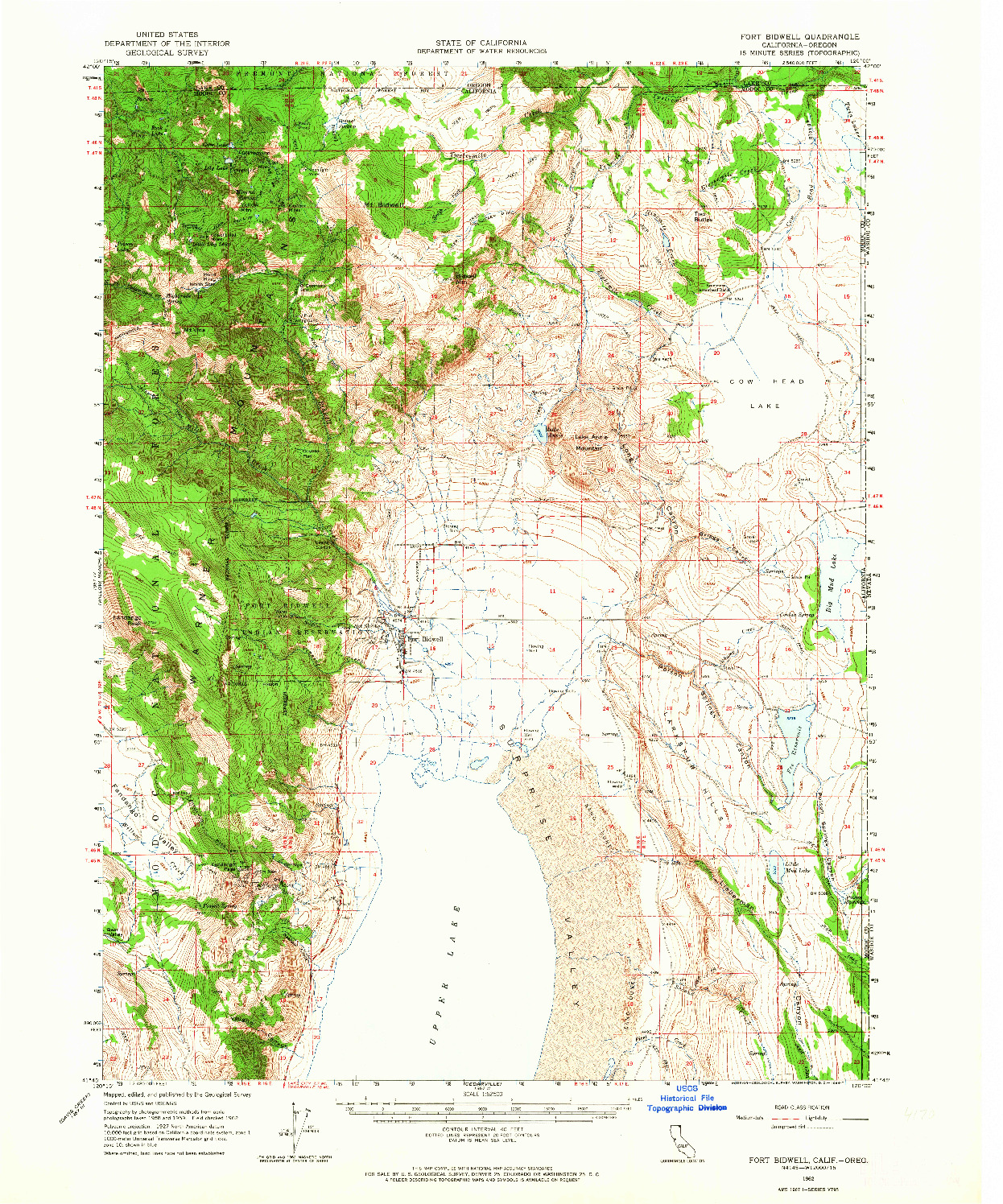 USGS 1:62500-SCALE QUADRANGLE FOR FORT BIDWELL, CA 1962
