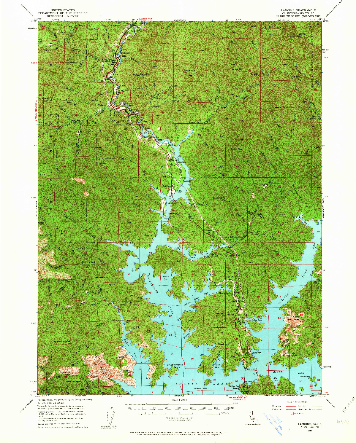 USGS 1:62500-SCALE QUADRANGLE FOR LAMOINE, CA 1957