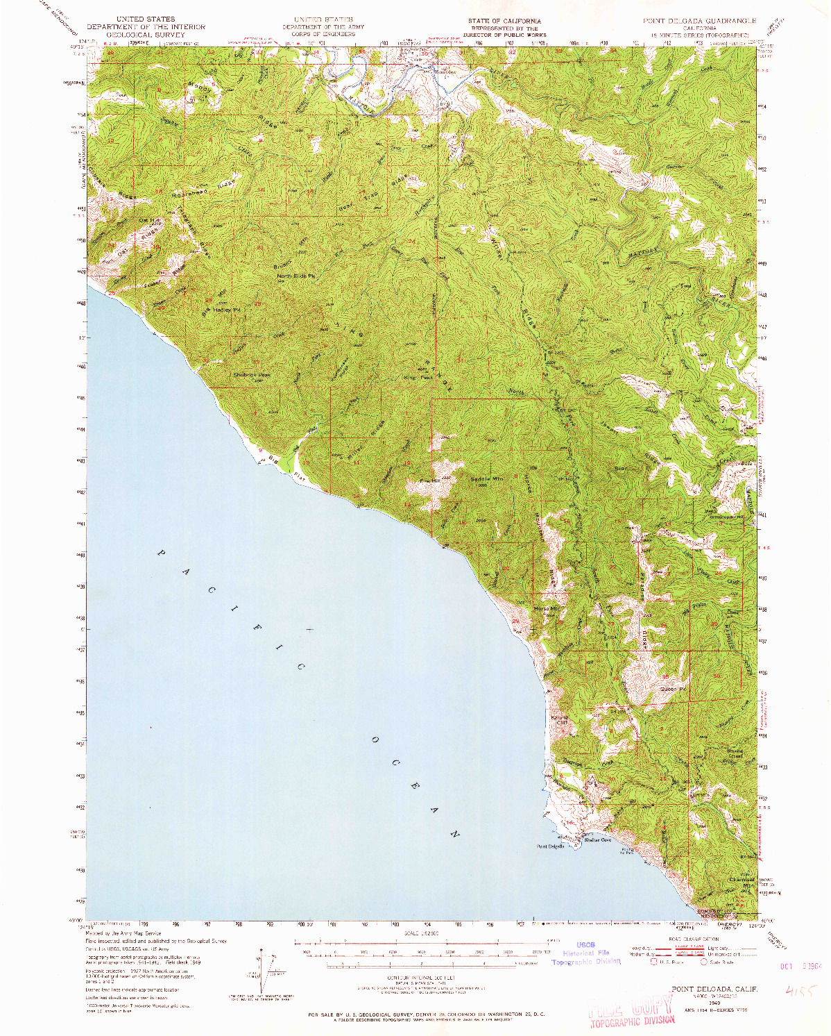 USGS 1:62500-SCALE QUADRANGLE FOR POINT DELGADA, CA 1949