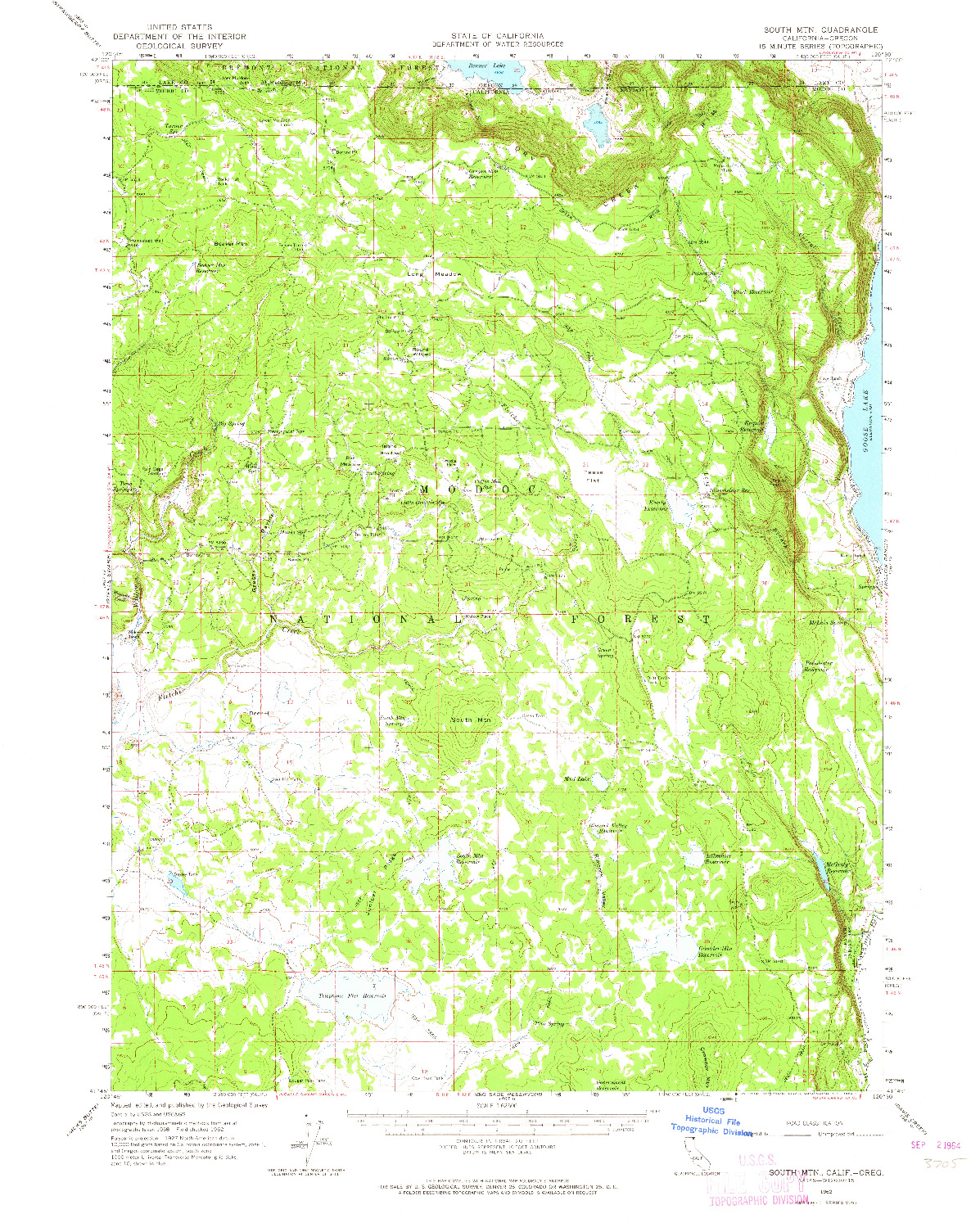 USGS 1:62500-SCALE QUADRANGLE FOR SOUTH MOUNTAIN, CA 1962