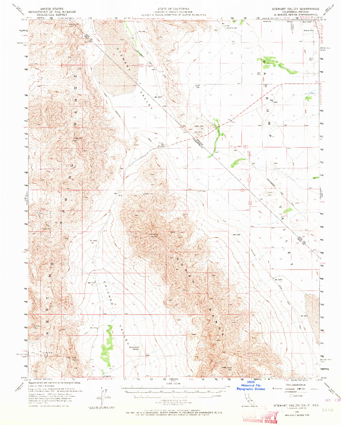 USGS 1:62500-SCALE QUADRANGLE FOR STEWART VALLEY, CA 1958