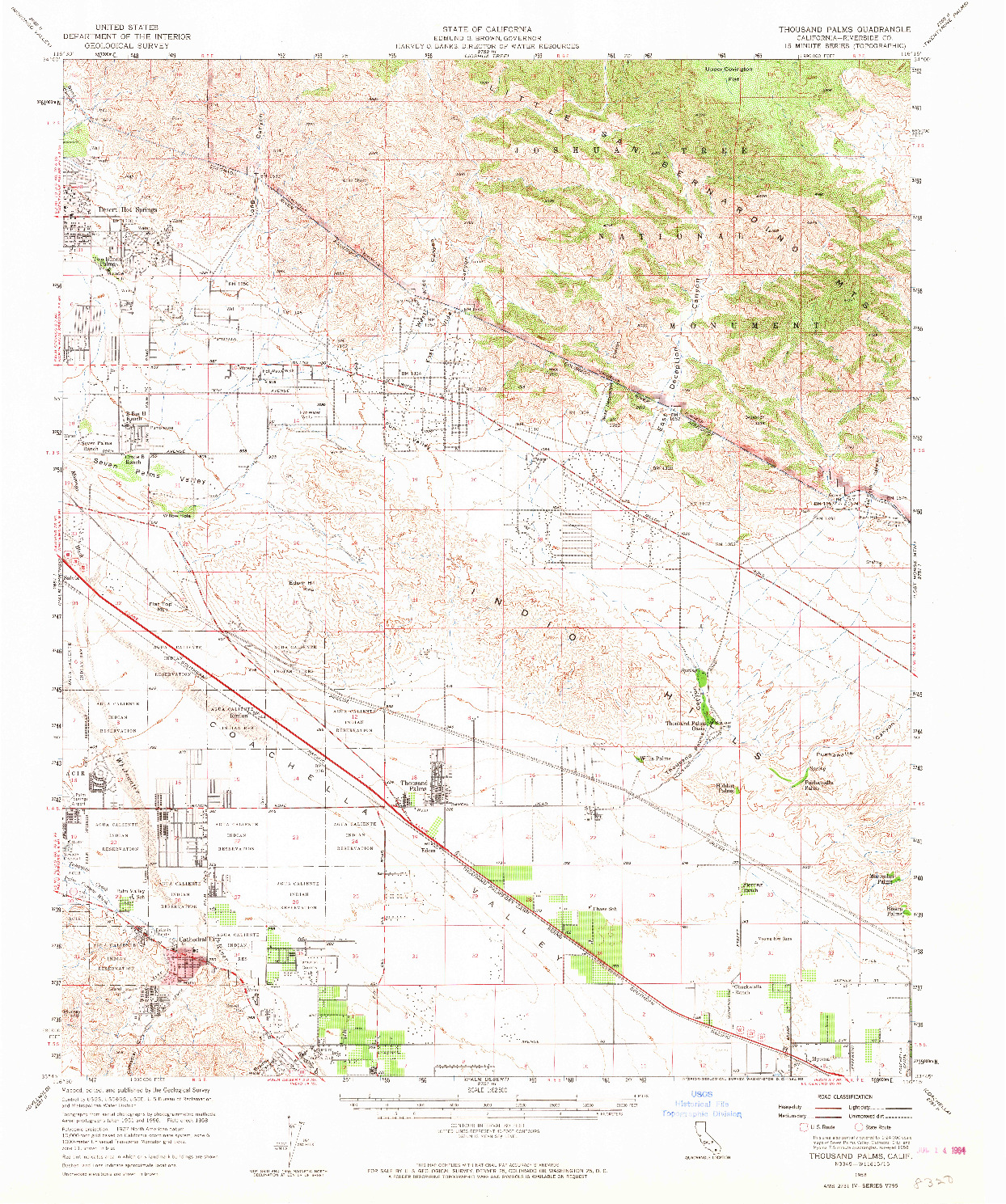 USGS 1:62500-SCALE QUADRANGLE FOR THOUSAND PALMS, CA 1958