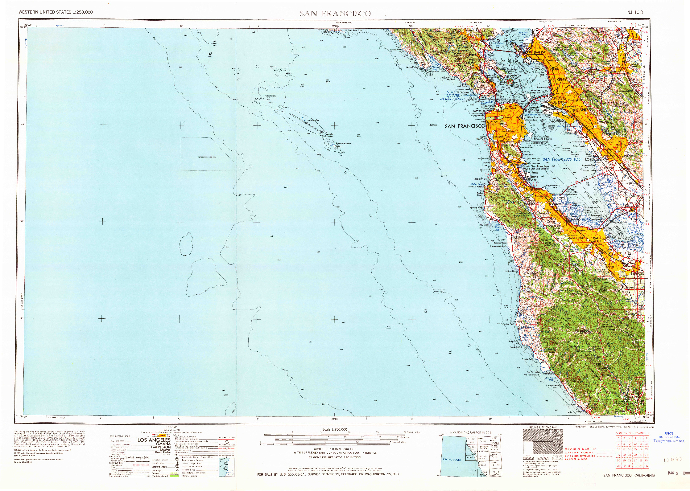 USGS 1:250000-SCALE QUADRANGLE FOR SAN FRANCISCO, CA 1964