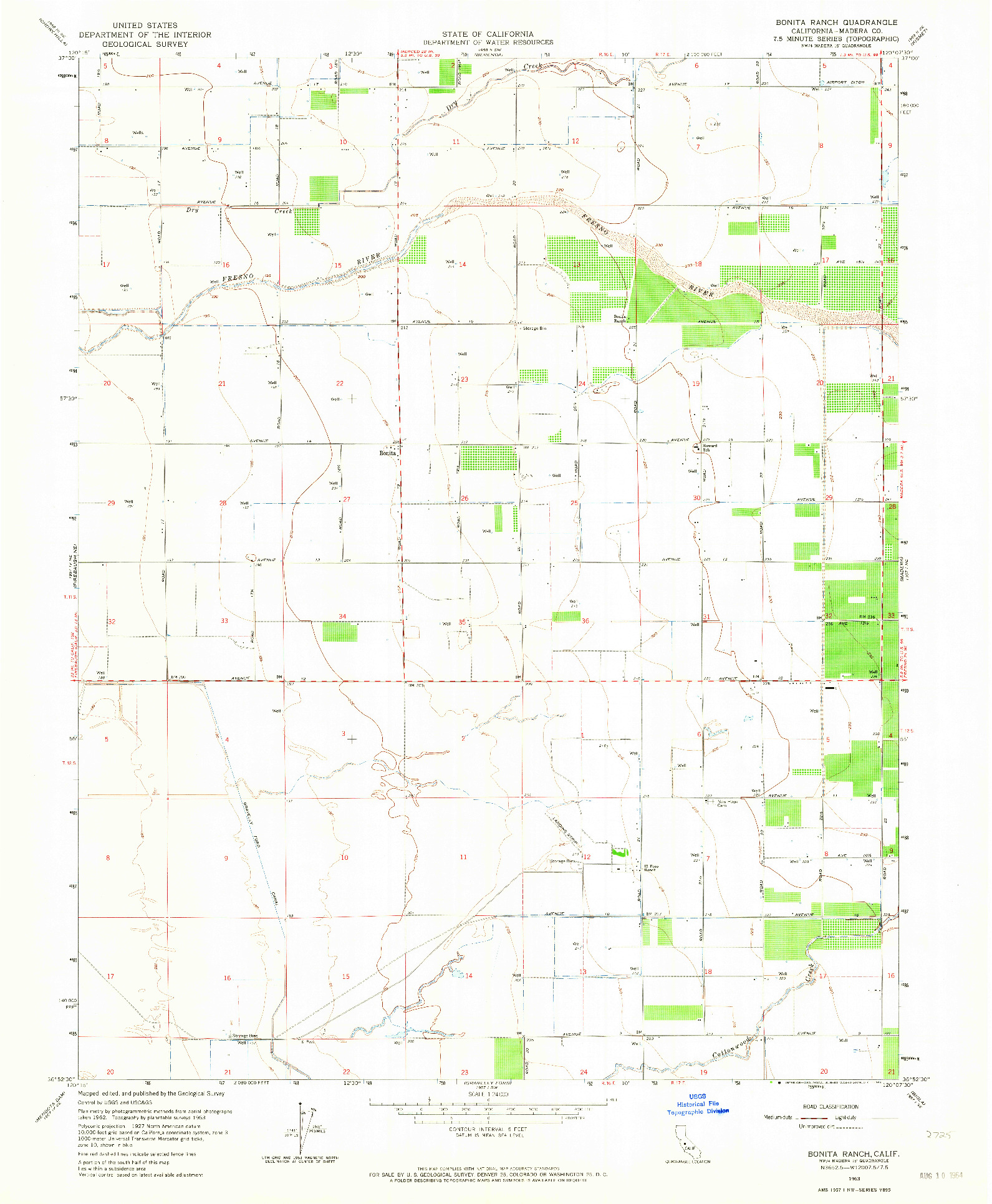 USGS 1:24000-SCALE QUADRANGLE FOR BONITA RANCH, CA 1963