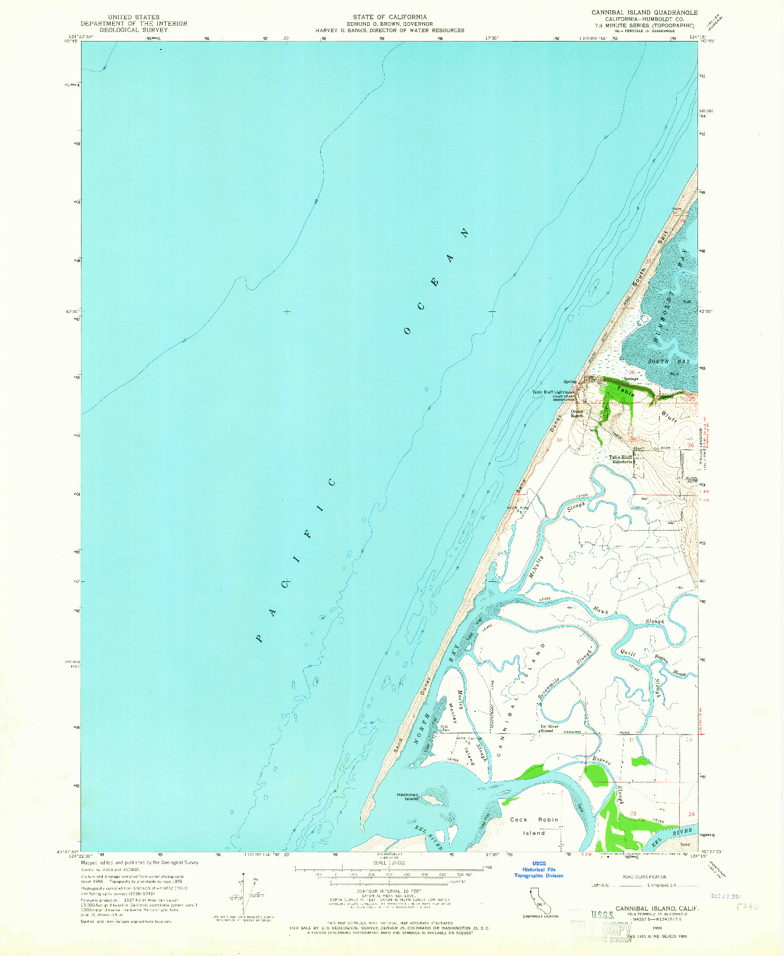 USGS 1:24000-SCALE QUADRANGLE FOR CANNIBAL ISLAND, CA 1959