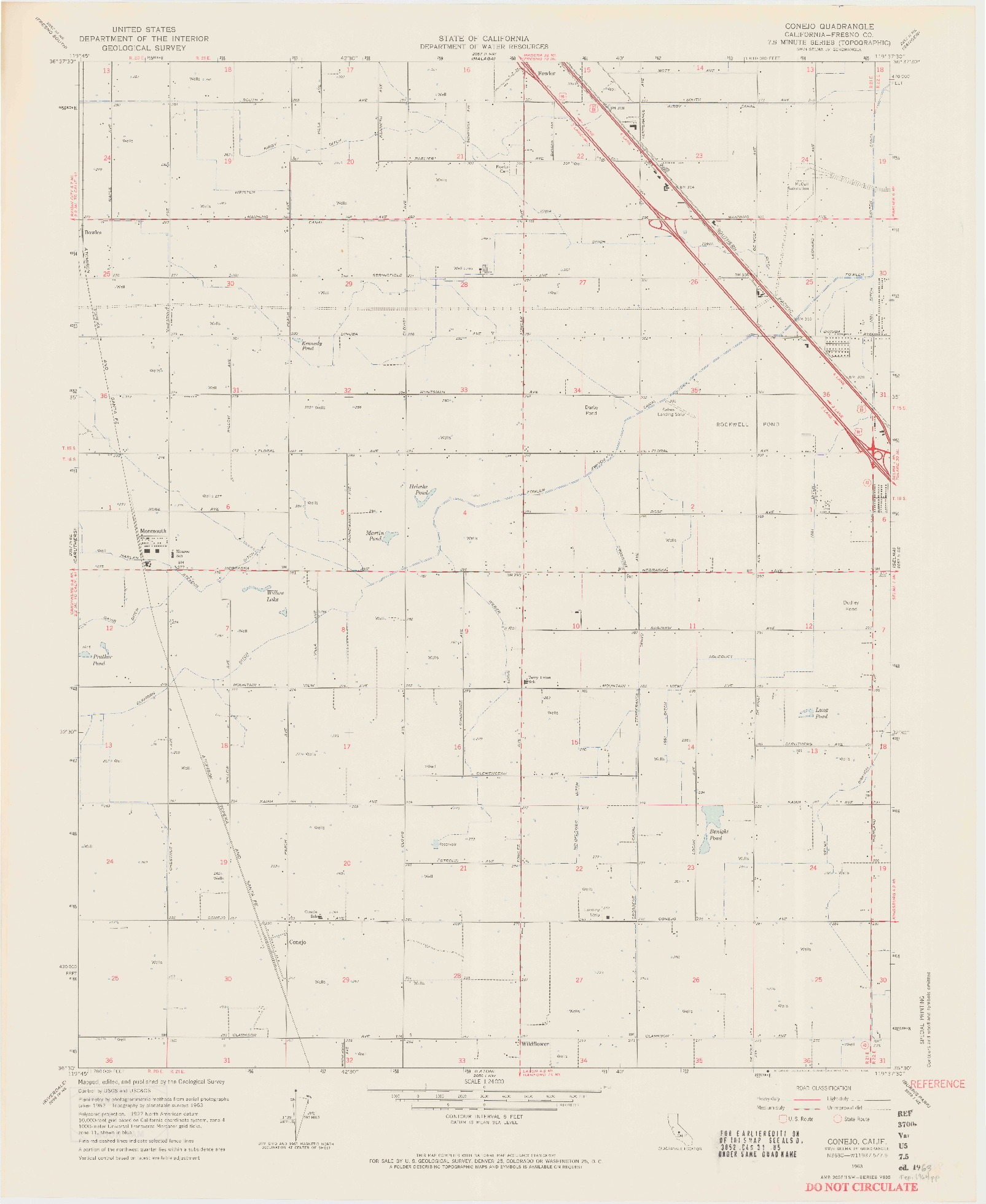 USGS 1:24000-SCALE QUADRANGLE FOR CONEJO, CA 1963