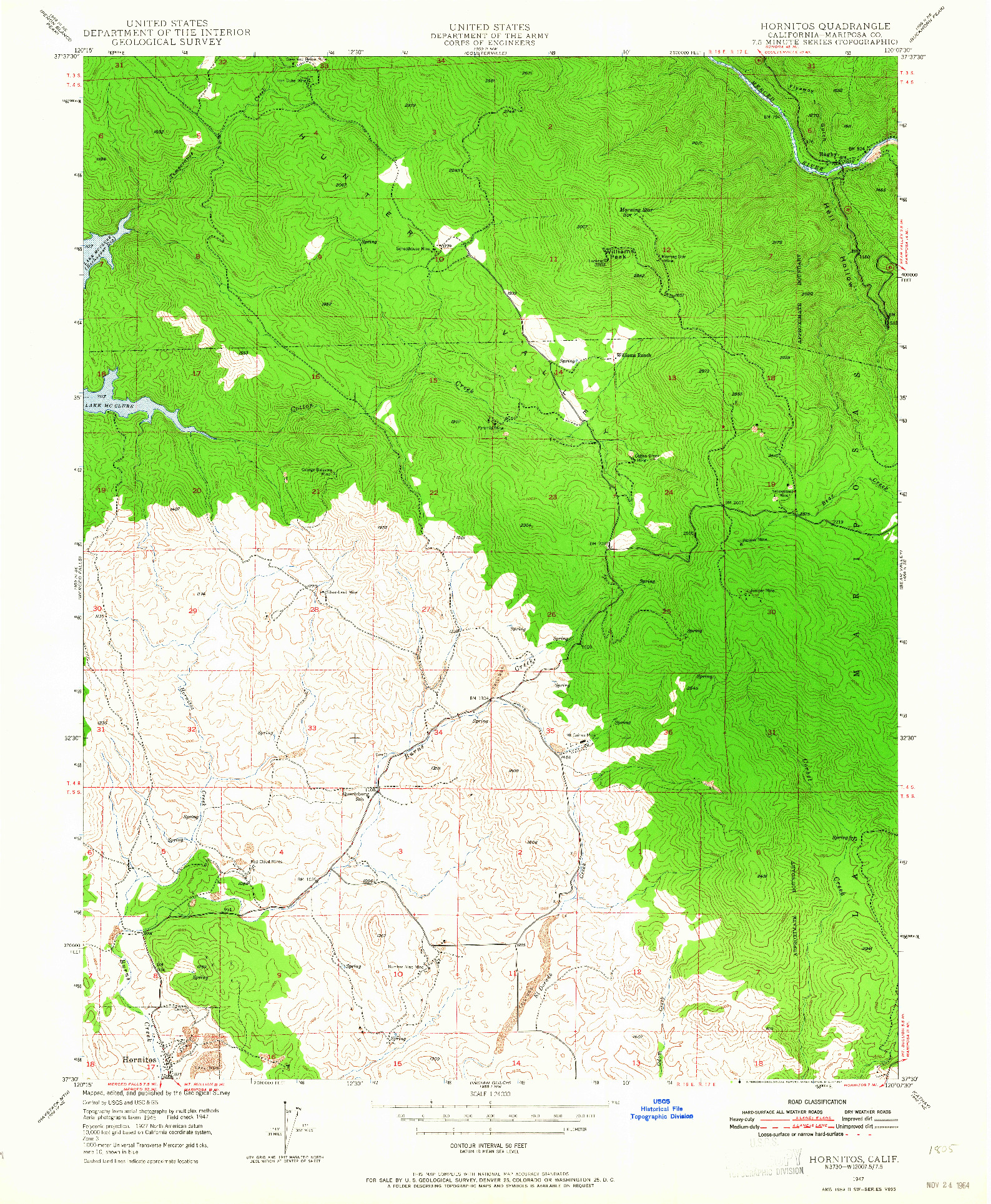 USGS 1:24000-SCALE QUADRANGLE FOR HORNITOS, CA 1947