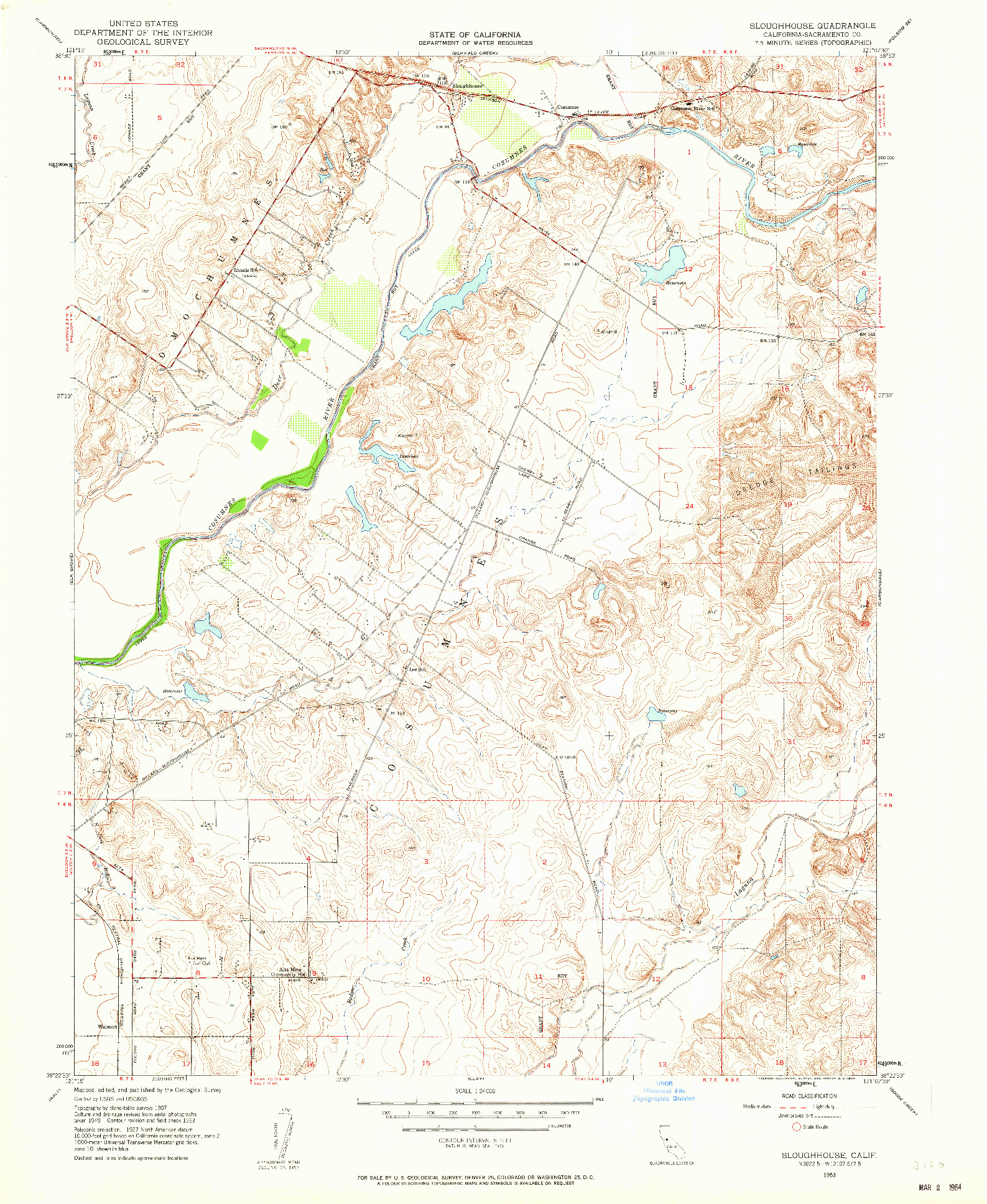 USGS 1:24000-SCALE QUADRANGLE FOR SLOUGHHOUSE, CA 1953