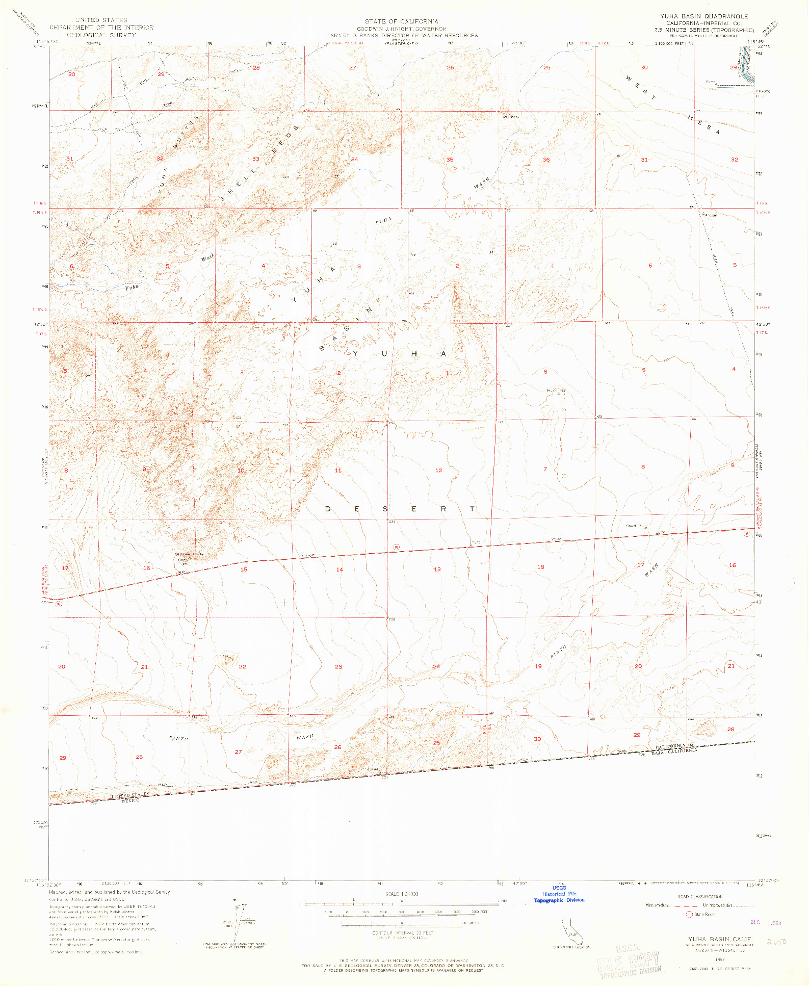 USGS 1:24000-SCALE QUADRANGLE FOR YUHA BASIN, CA 1957