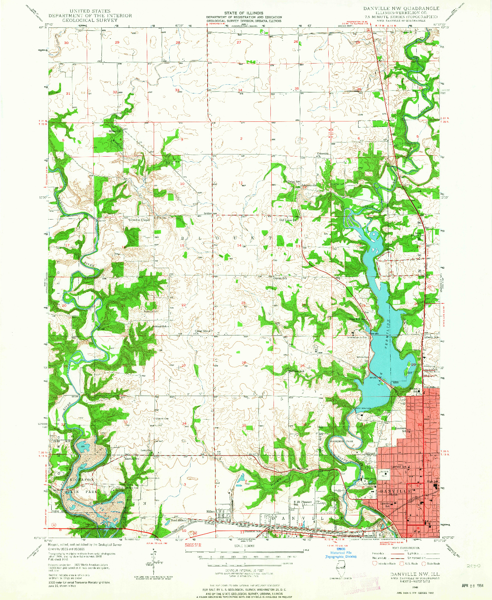 USGS 1:24000-SCALE QUADRANGLE FOR DANVILLE NW, IL 1948