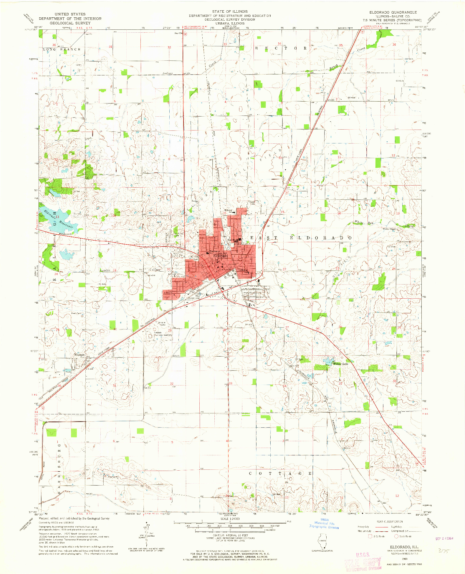 USGS 1:24000-SCALE QUADRANGLE FOR ELDORADO, IL 1963