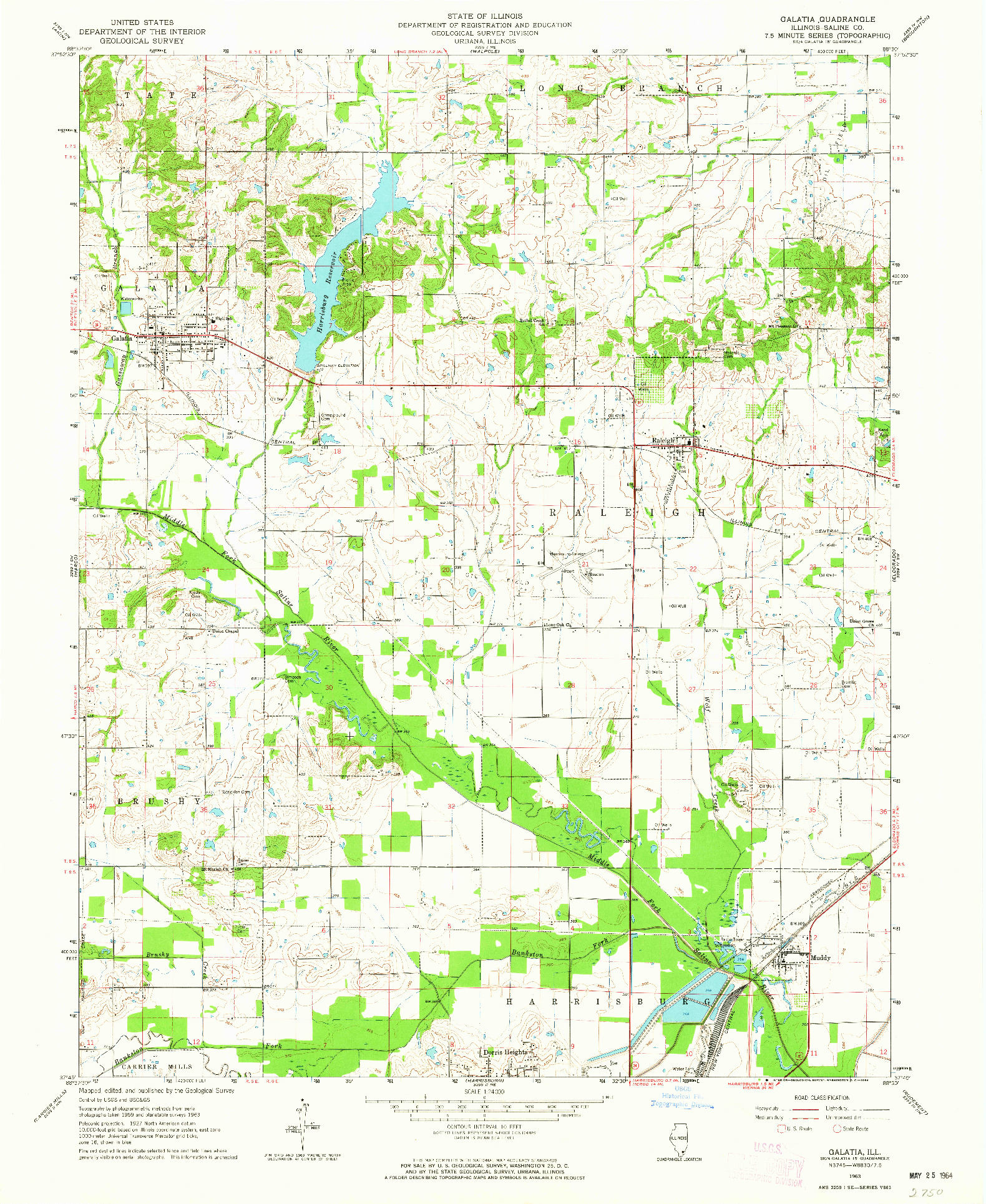 USGS 1:24000-SCALE QUADRANGLE FOR GALATIA, IL 1963