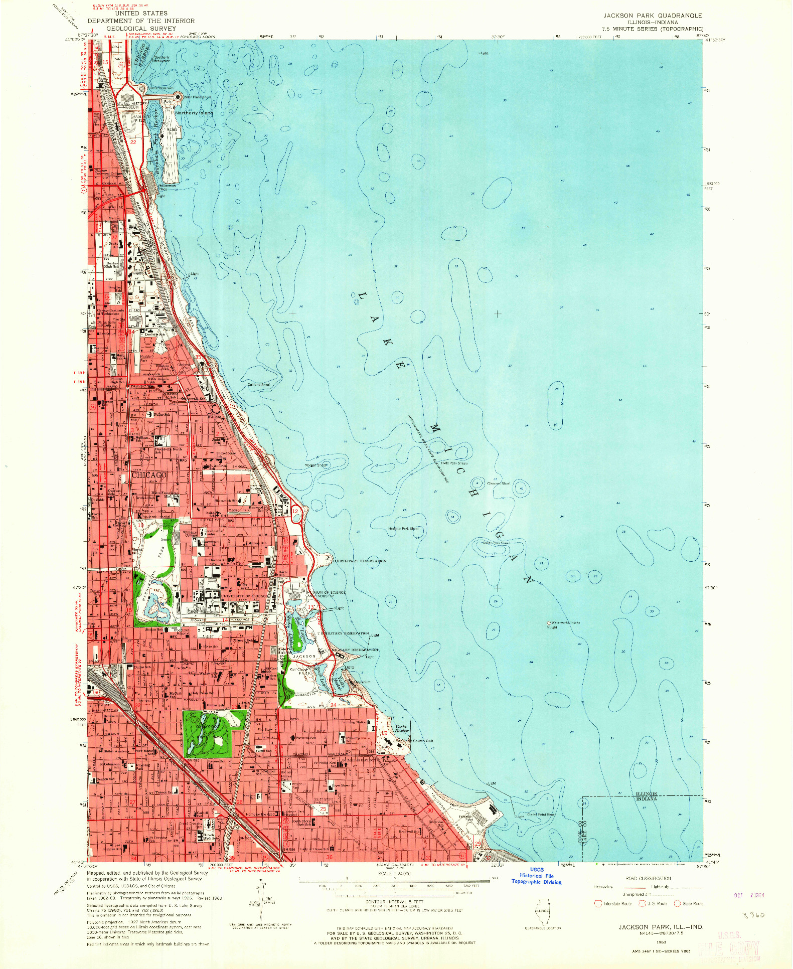 USGS 1:24000-SCALE QUADRANGLE FOR JACKSON PARK, IL 1963