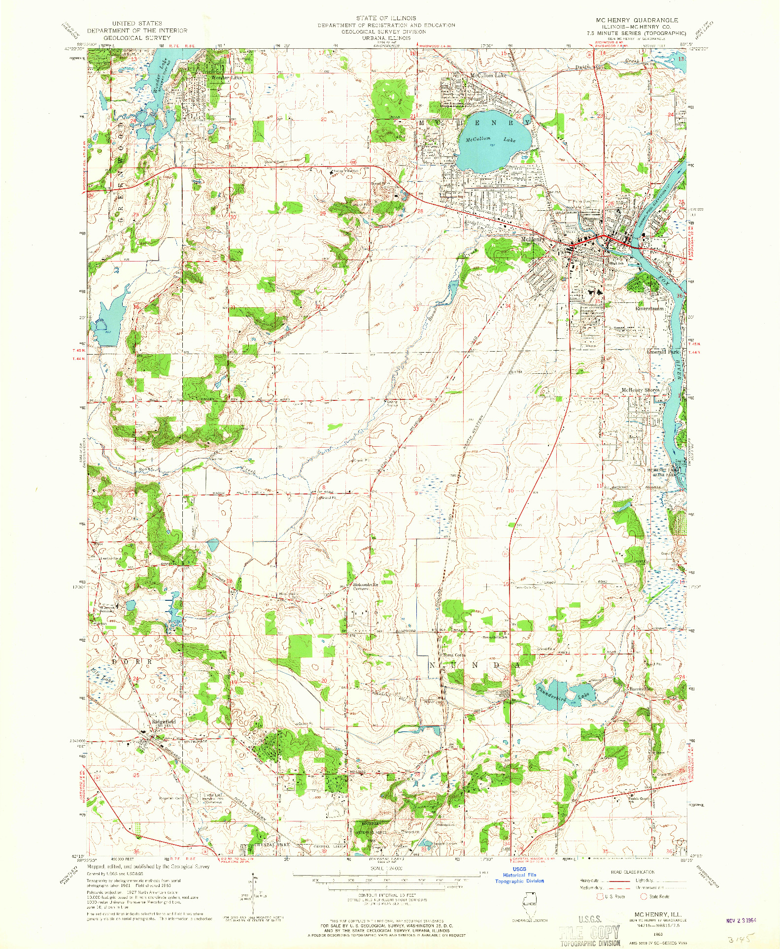 USGS 1:24000-SCALE QUADRANGLE FOR MCHENRY, IL 1963