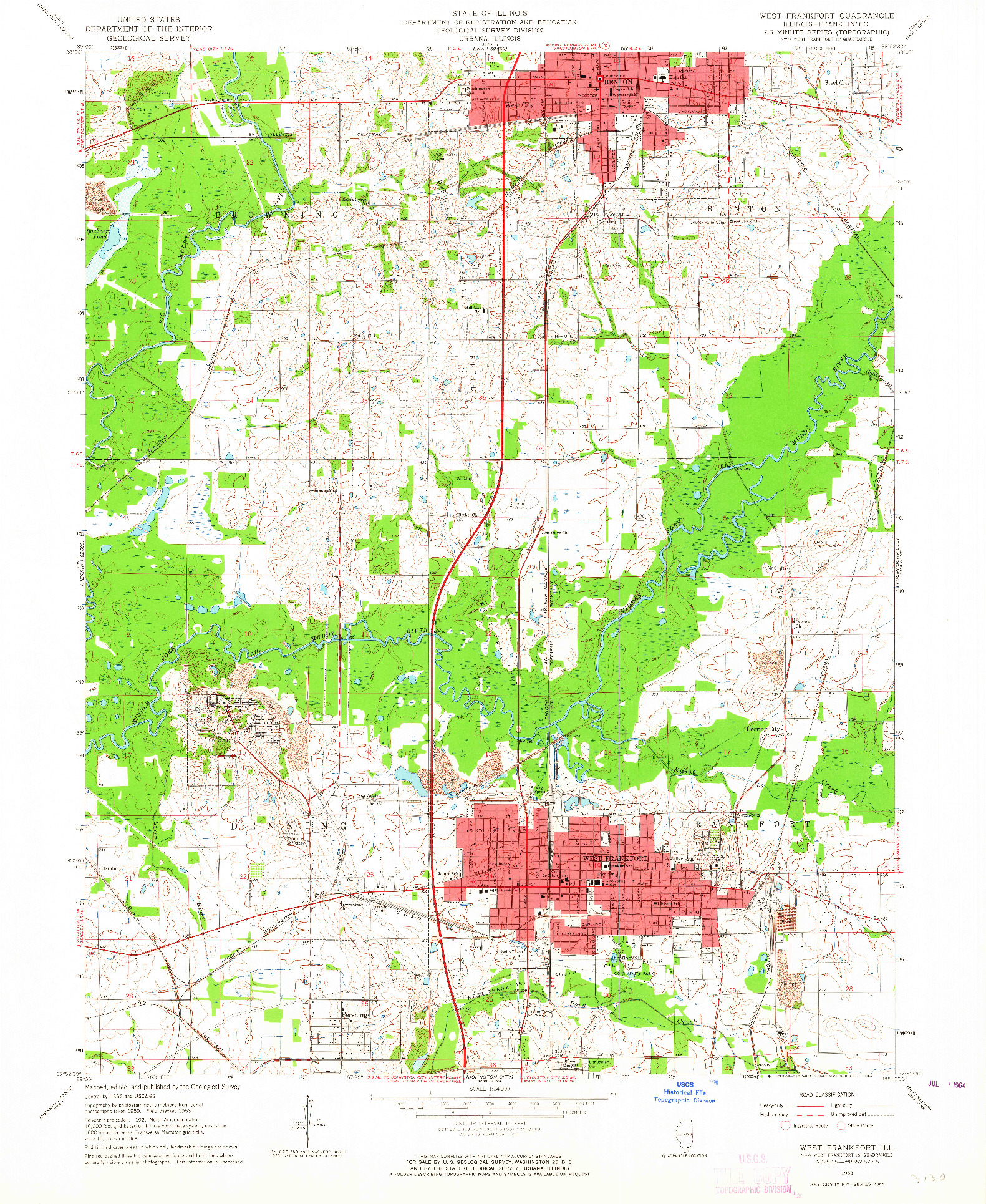 USGS 1:24000-SCALE QUADRANGLE FOR WEST FRANKFORT, IL 1963