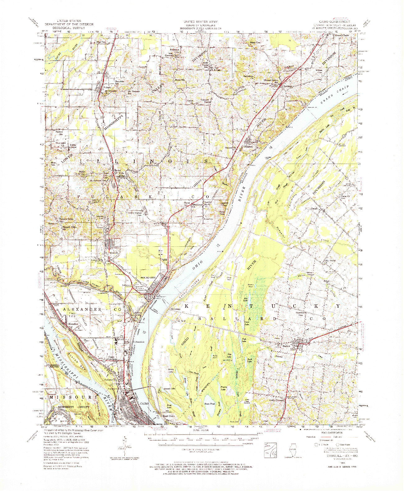 USGS 1:62500-SCALE QUADRANGLE FOR CAIRO, IL 1953