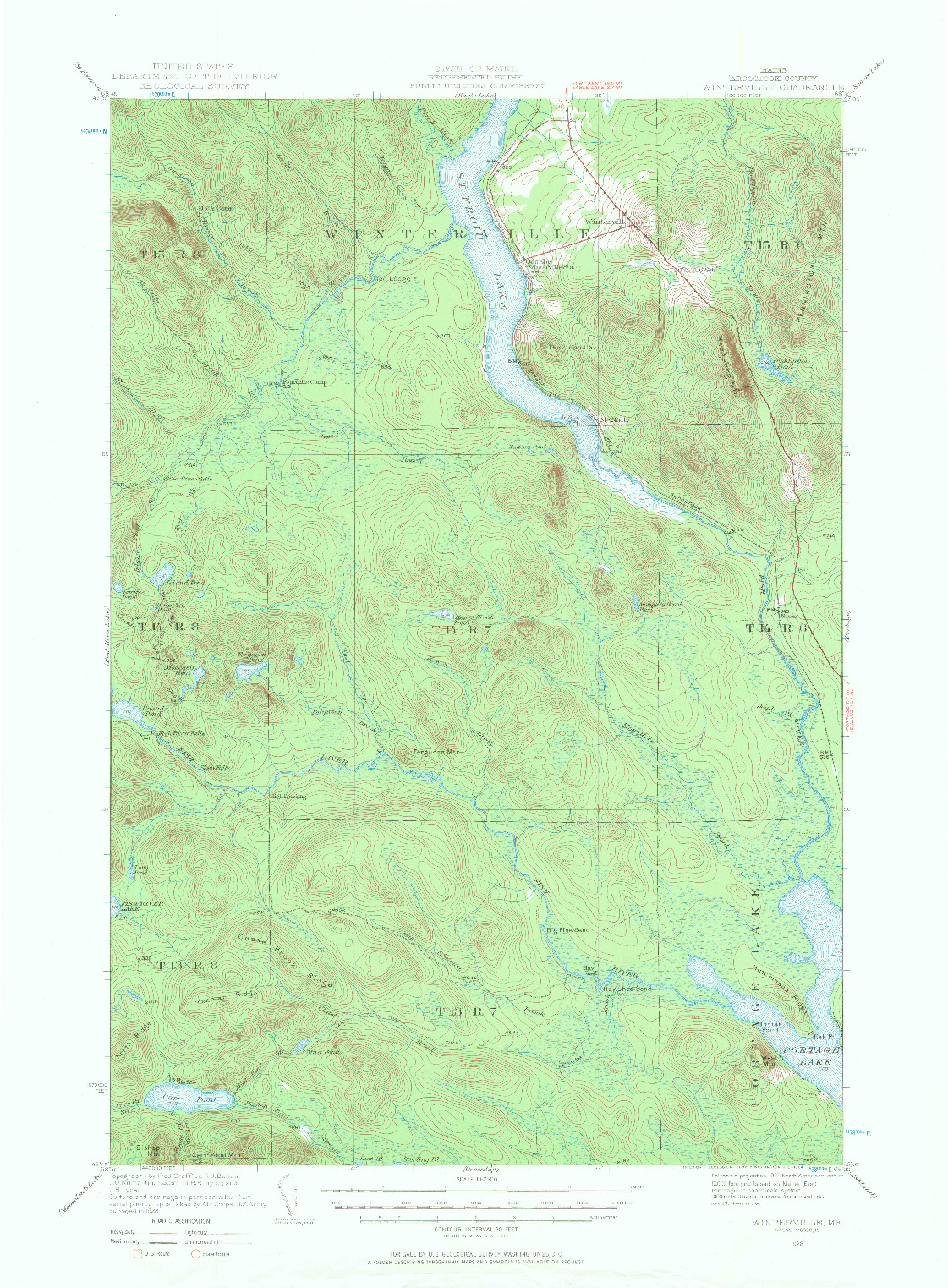 USGS 1:62500-SCALE QUADRANGLE FOR WINTERVILLE, ME 1928