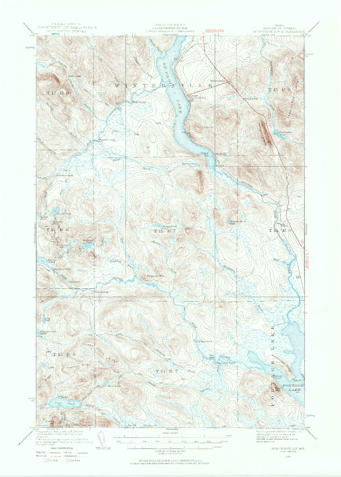 USGS 1:62500-SCALE QUADRANGLE FOR WINTERVILLE, ME 1928
