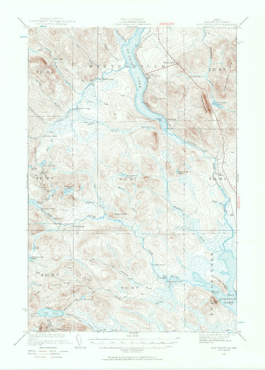 USGS 1:62500-SCALE QUADRANGLE FOR WINTERVILLE, ME 1928