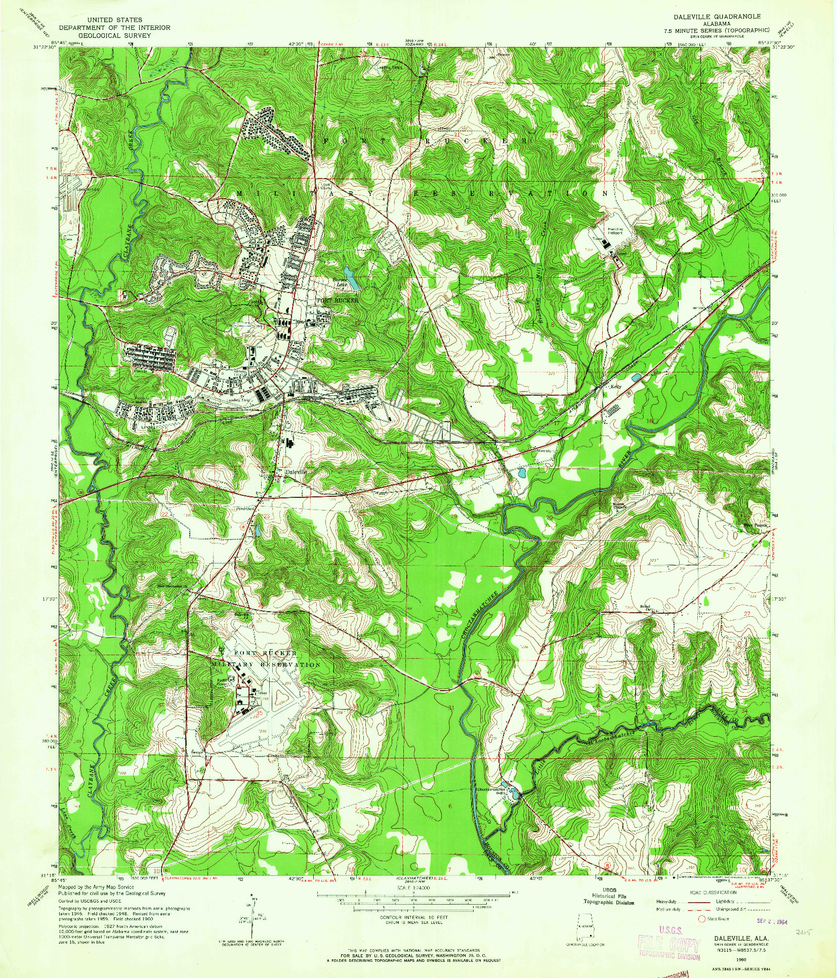 USGS 1:24000-SCALE QUADRANGLE FOR DALEVILLE, AL 1960