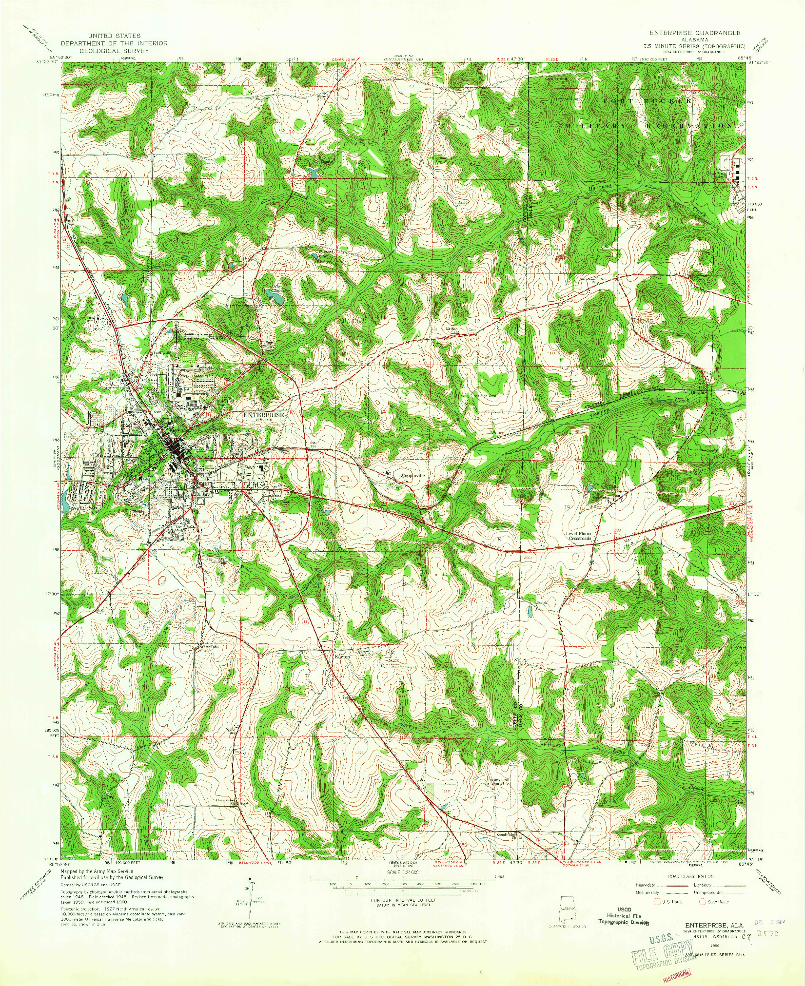 USGS 1:24000-SCALE QUADRANGLE FOR ENTERPRISE, AL 1960