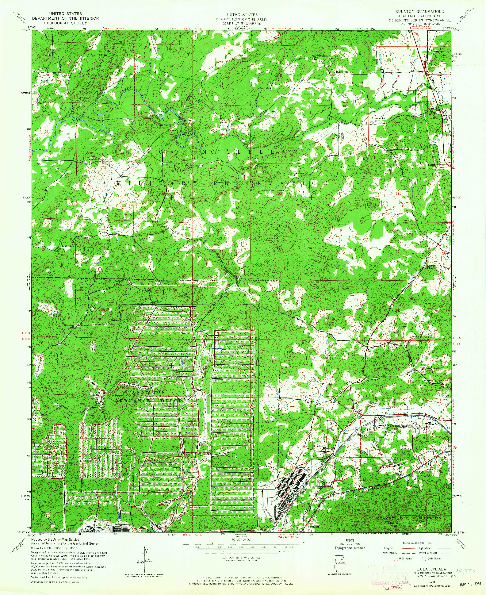 USGS 1:24000-SCALE QUADRANGLE FOR EULATON, AL 1956