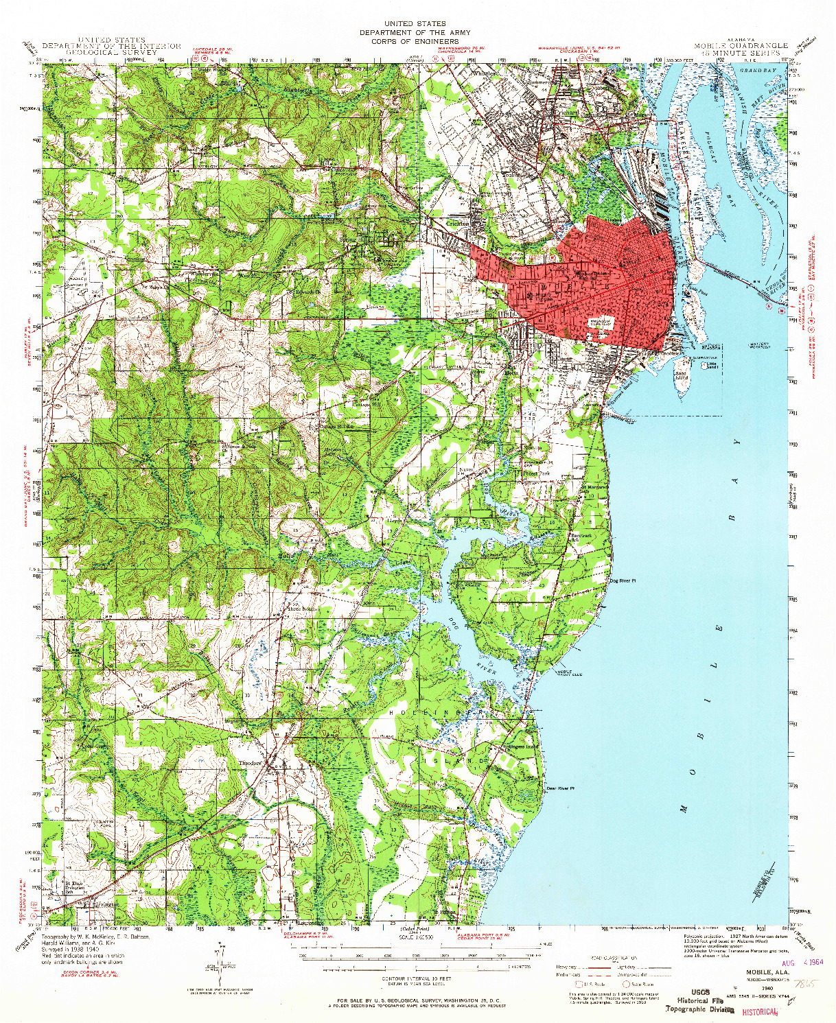 USGS 1:62500-SCALE QUADRANGLE FOR MOBILE, AL 1940