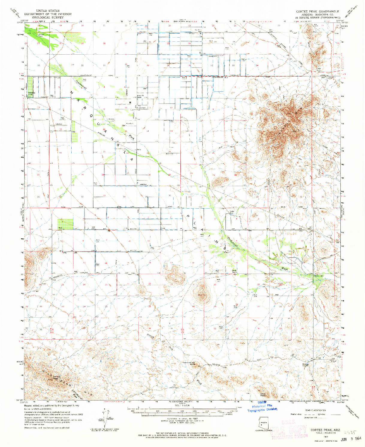USGS 1:62500-SCALE QUADRANGLE FOR CORTEZ PEAK, AZ 1962