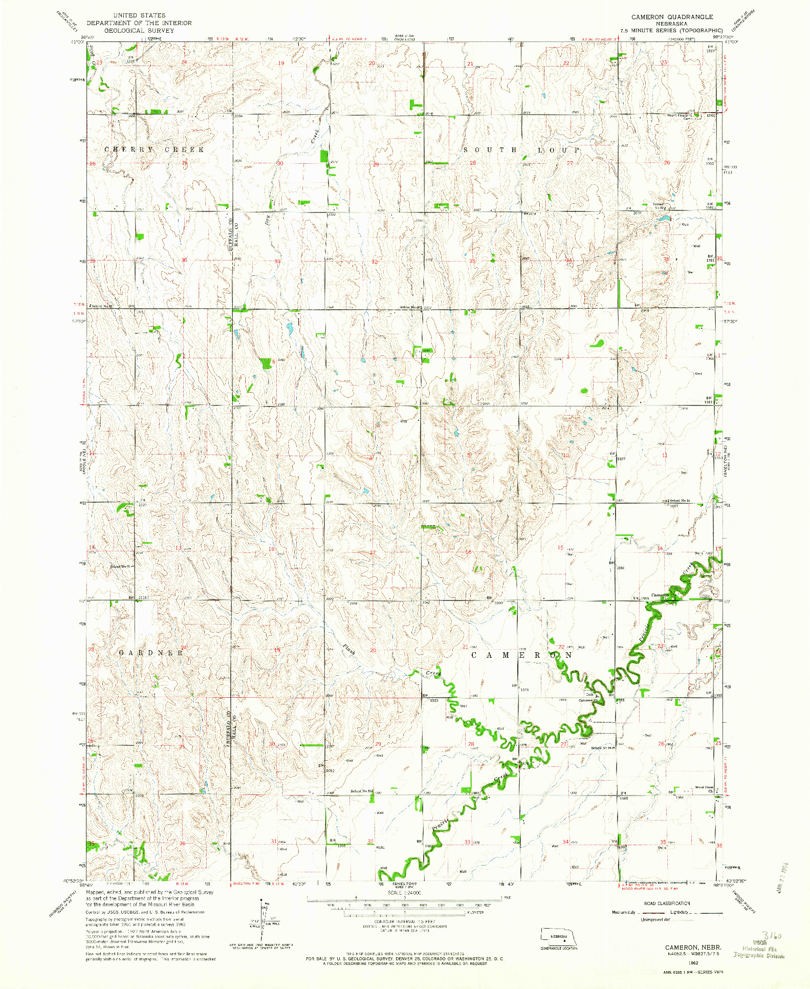 USGS 1:24000-SCALE QUADRANGLE FOR CAMERON, NE 1962