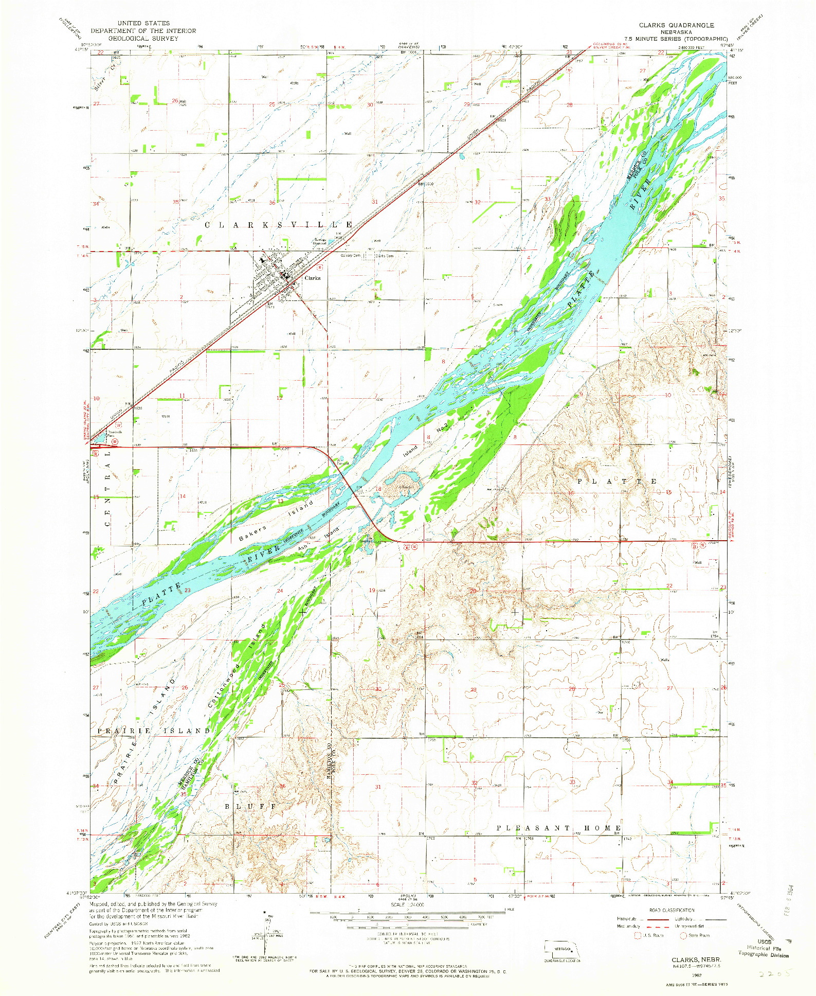 USGS 1:24000-SCALE QUADRANGLE FOR CLARKS, NE 1962