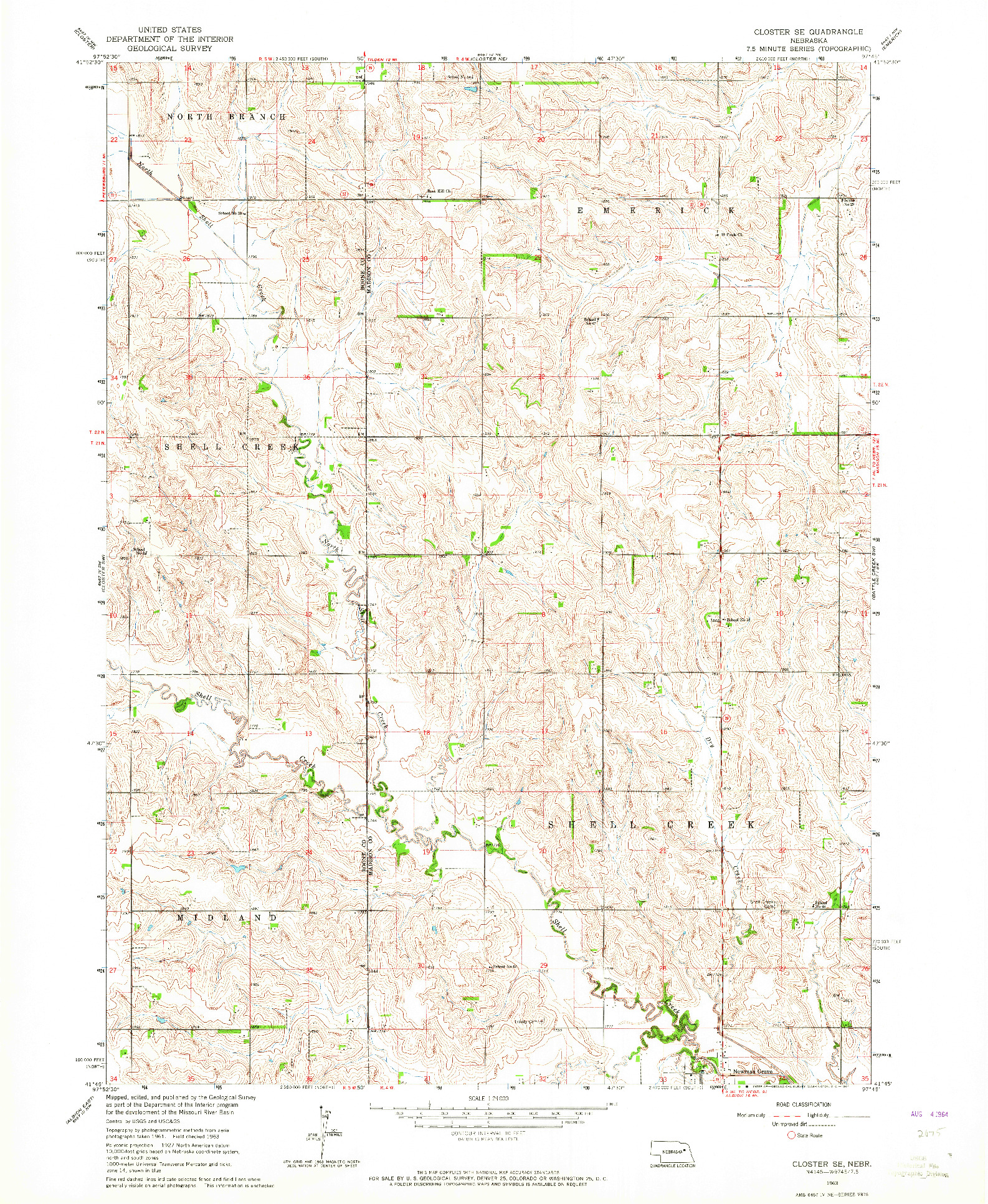 USGS 1:24000-SCALE QUADRANGLE FOR CLOSTER SE, NE 1963