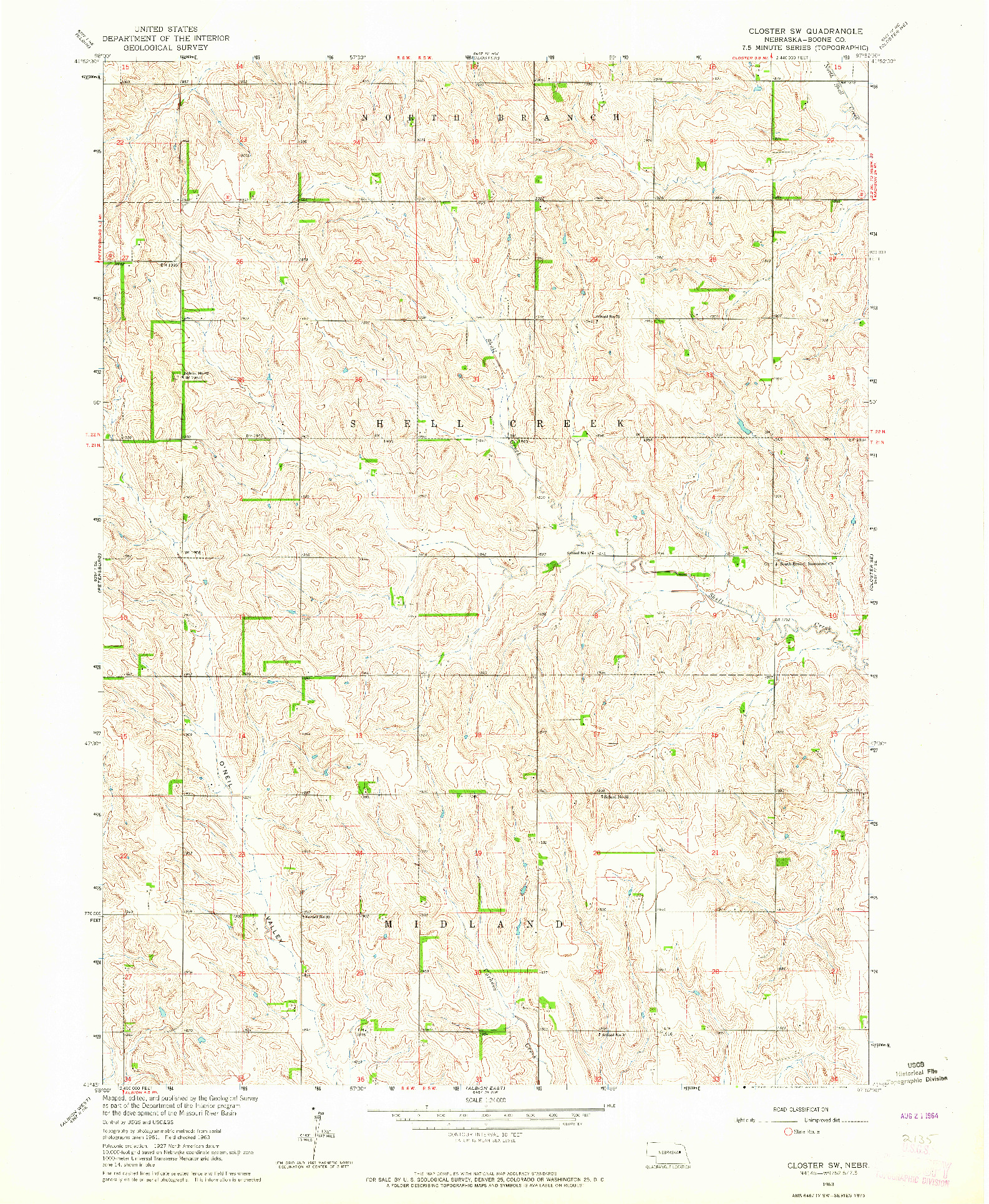 USGS 1:24000-SCALE QUADRANGLE FOR CLOSTER SW, NE 1963