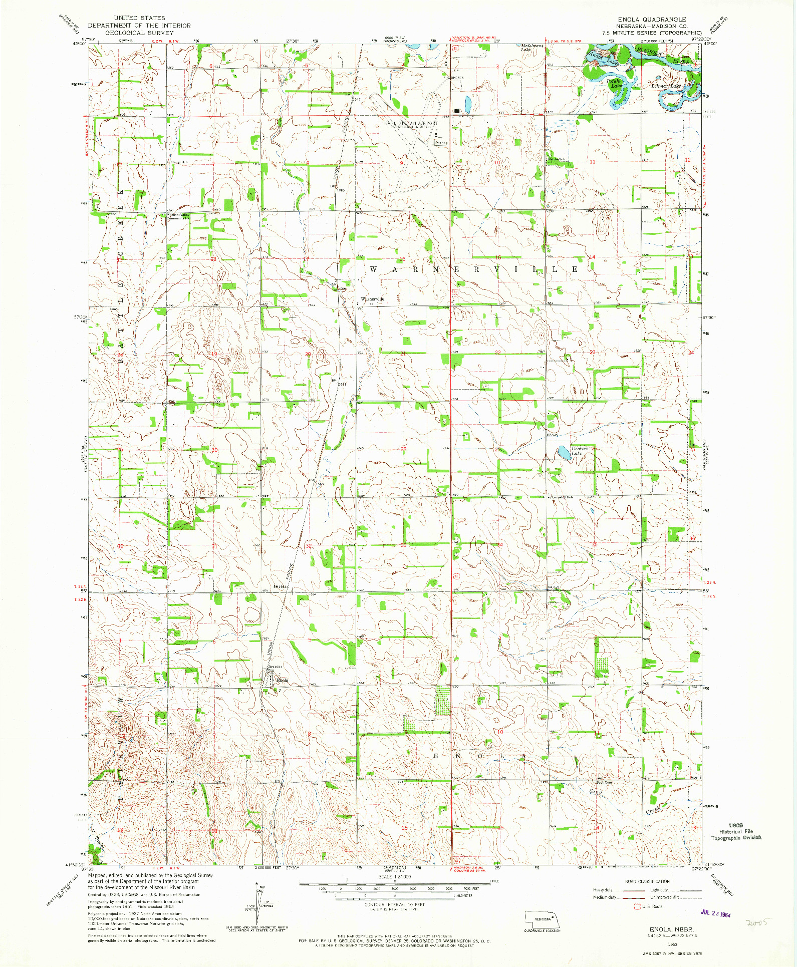 USGS 1:24000-SCALE QUADRANGLE FOR ENOLA, NE 1963