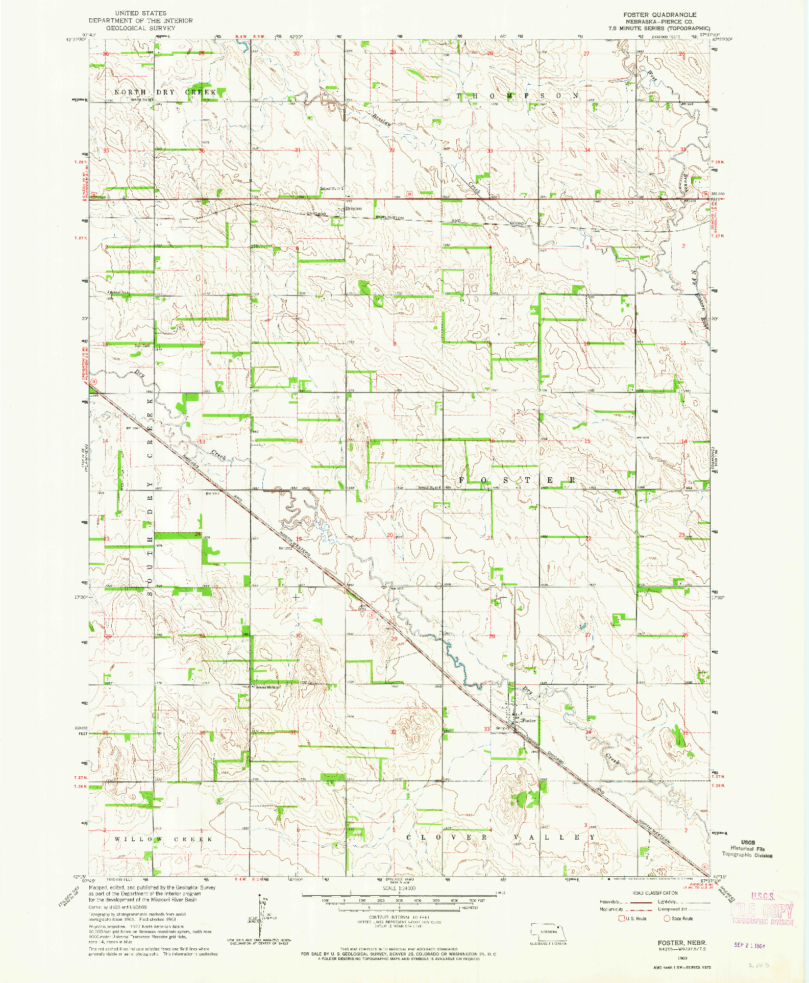 USGS 1:24000-SCALE QUADRANGLE FOR FOSTER, NE 1963