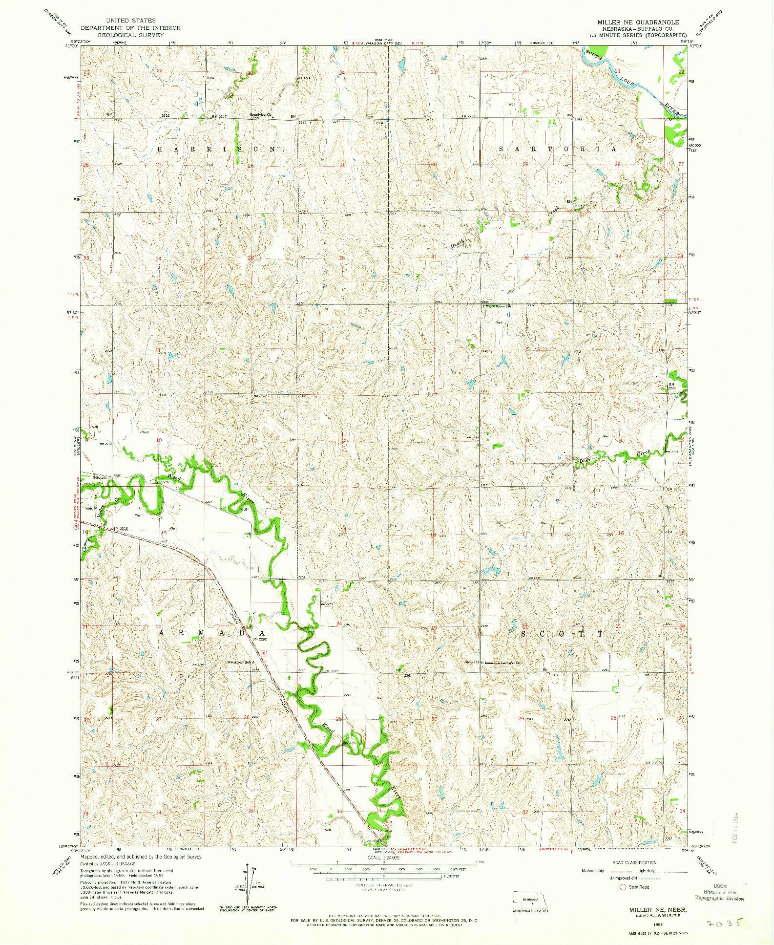 USGS 1:24000-SCALE QUADRANGLE FOR MILLER NE, NE 1962