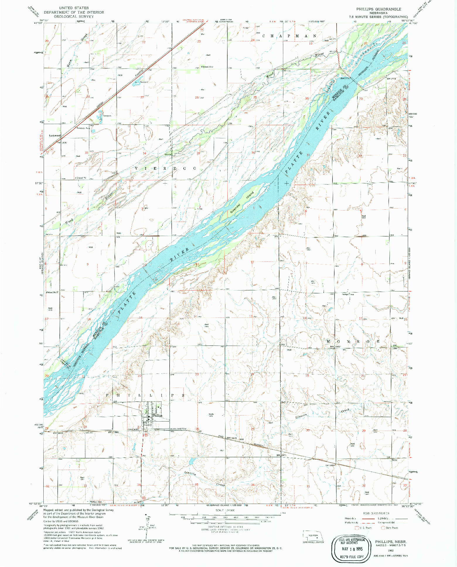 USGS 1:24000-SCALE QUADRANGLE FOR PHILLIPS, NE 1962