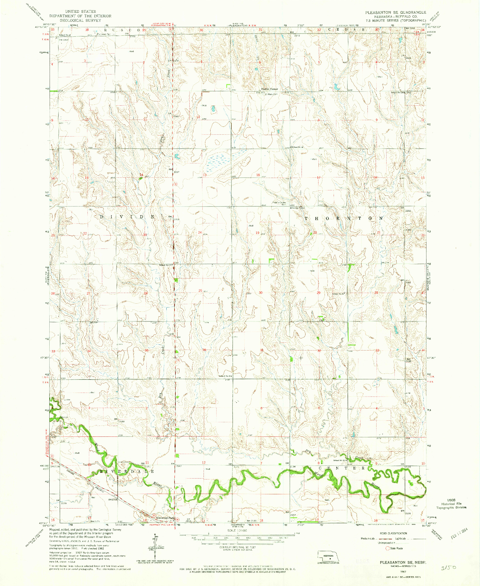 USGS 1:24000-SCALE QUADRANGLE FOR PLEASANTON SE, NE 1962