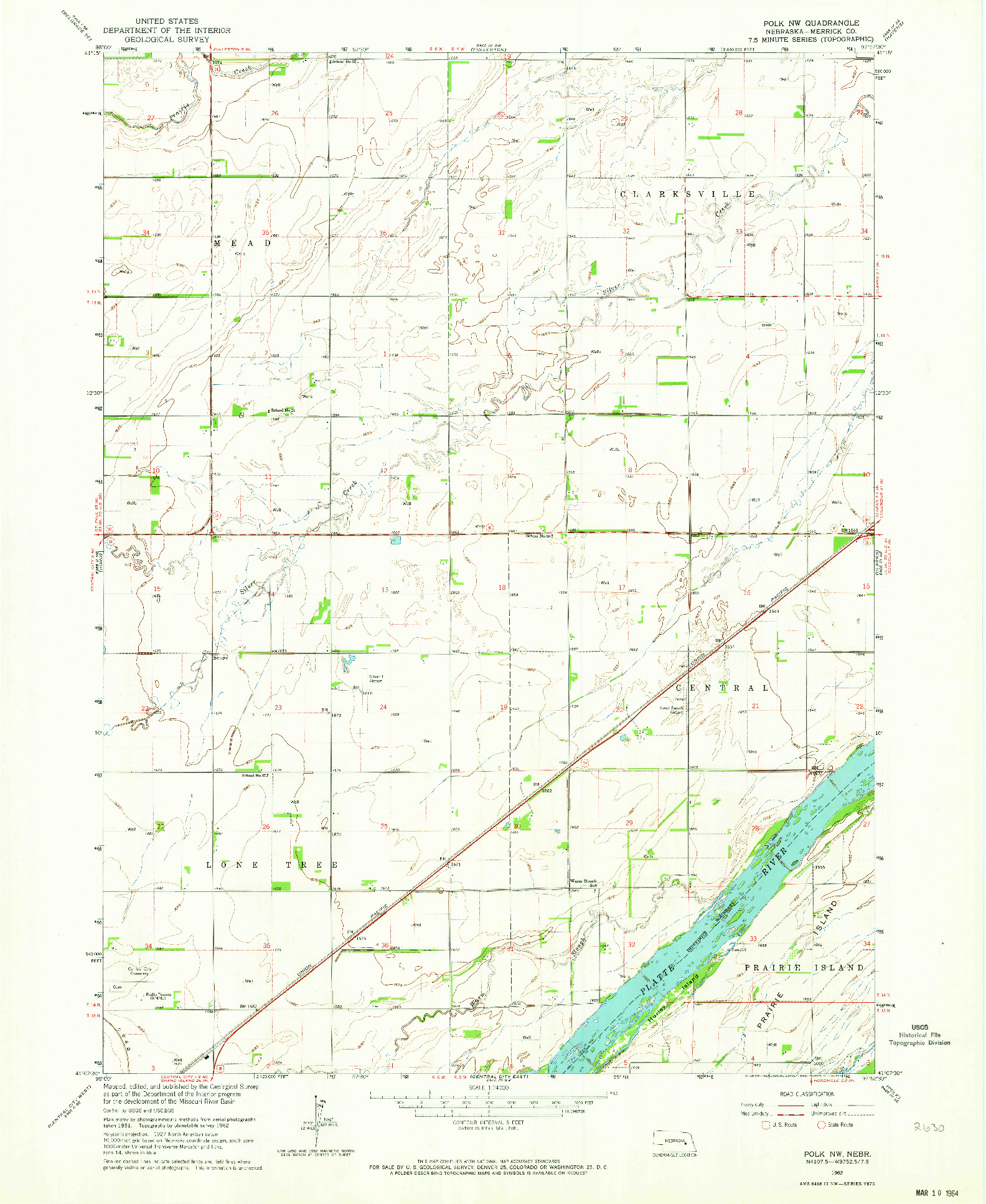 USGS 1:24000-SCALE QUADRANGLE FOR POLK NW, NE 1962