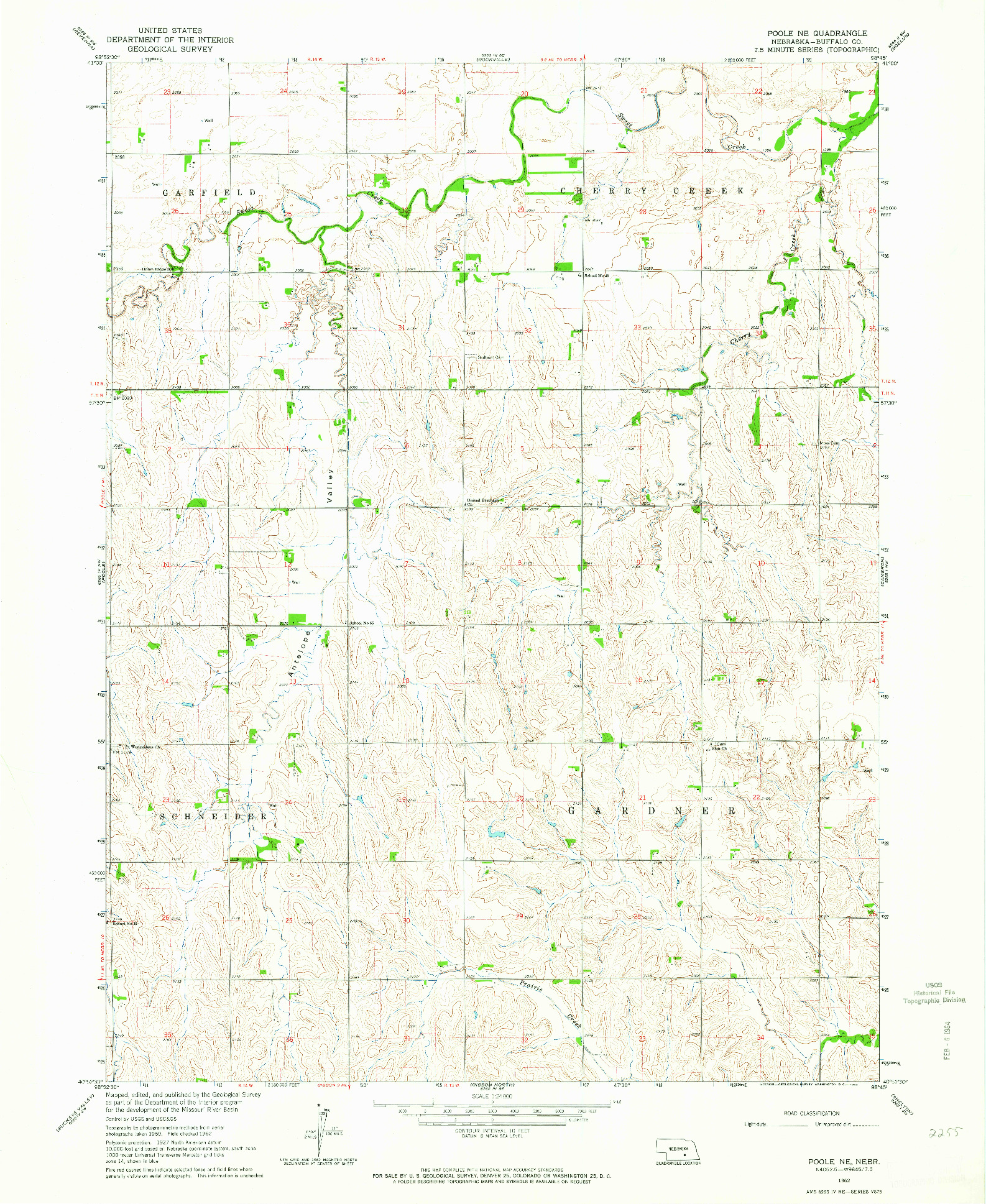 USGS 1:24000-SCALE QUADRANGLE FOR POOLE NE, NE 1962