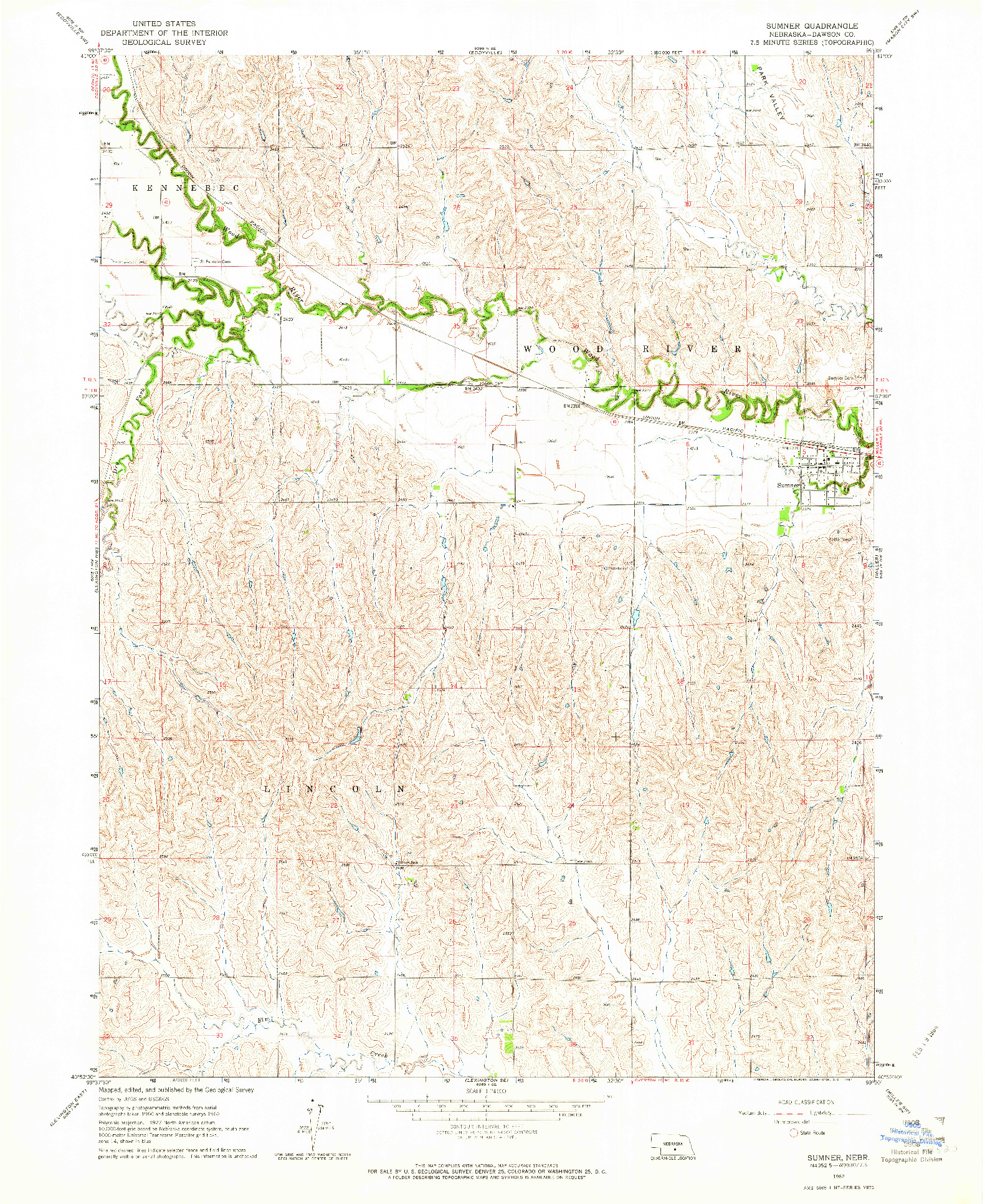 USGS 1:24000-SCALE QUADRANGLE FOR SUMNER, NE 1962