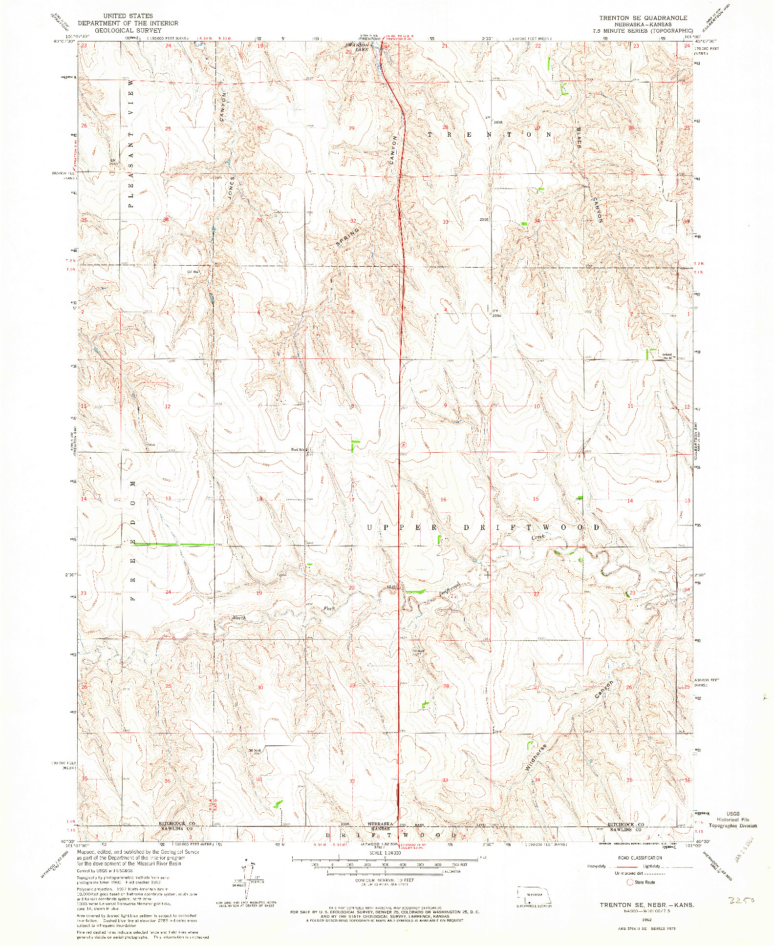 USGS 1:24000-SCALE QUADRANGLE FOR TRENTON SE, NE 1962