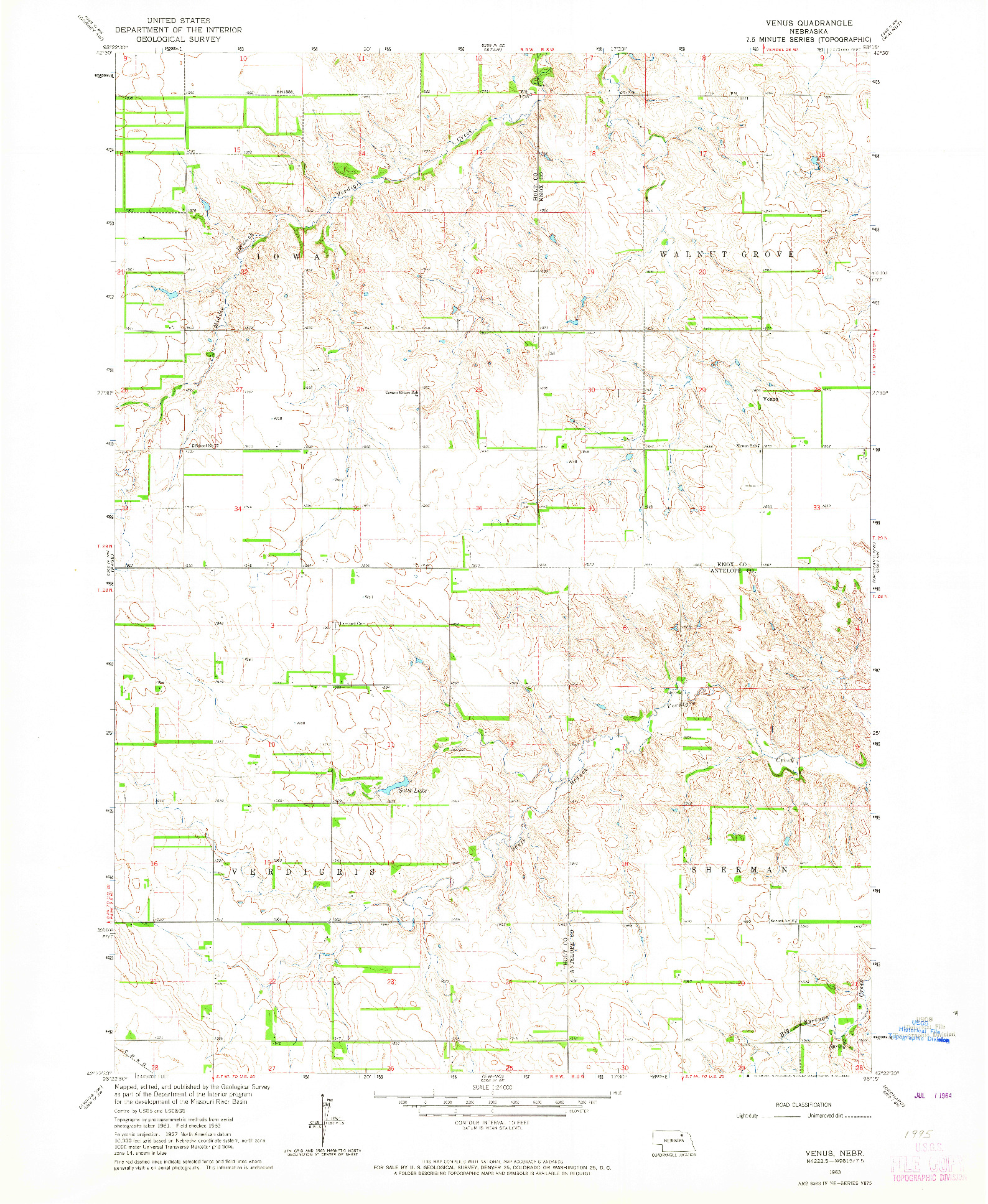 USGS 1:24000-SCALE QUADRANGLE FOR VENUS, NE 1963