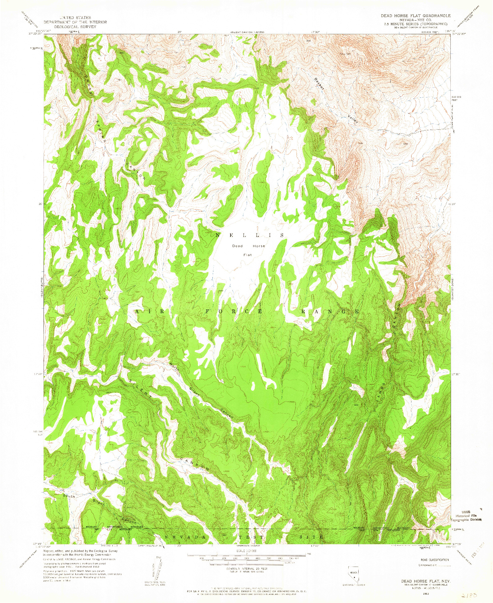 USGS 1:24000-SCALE QUADRANGLE FOR DEAD HORSE FLAT, NV 1963