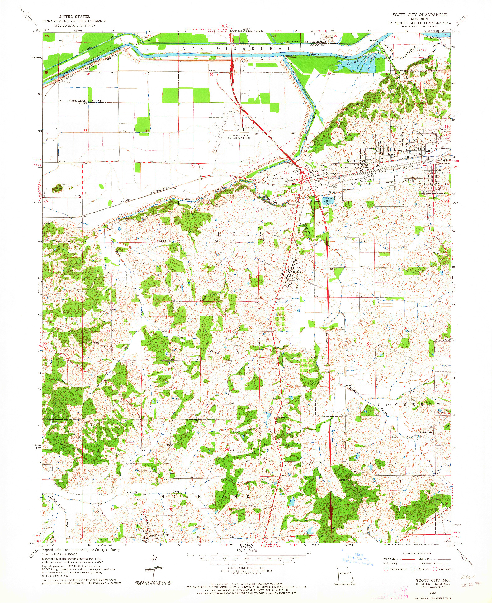 USGS 1:24000-SCALE QUADRANGLE FOR SCOTT CITY, MO 1963